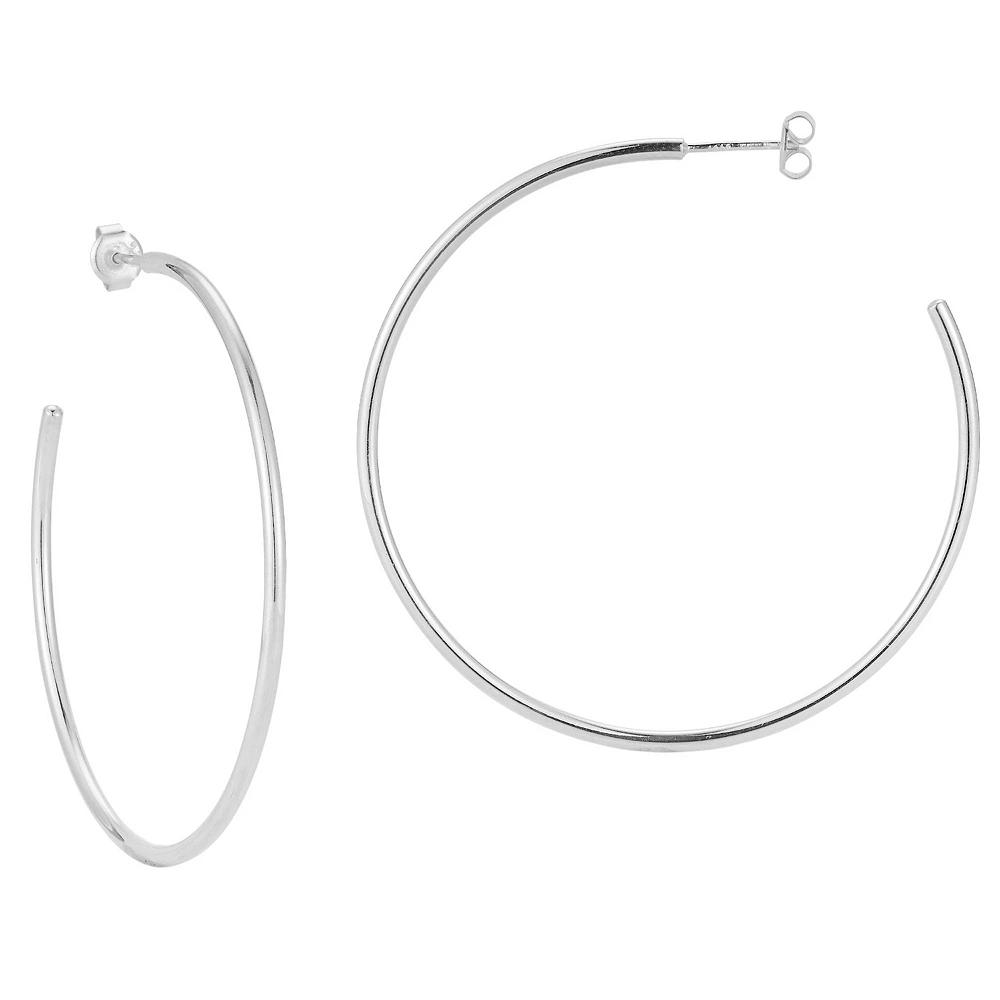 Sunkissed Sterling 14k Gold Over Silver Thick Hoop Earrings, Women's, Silver Tone Product Image