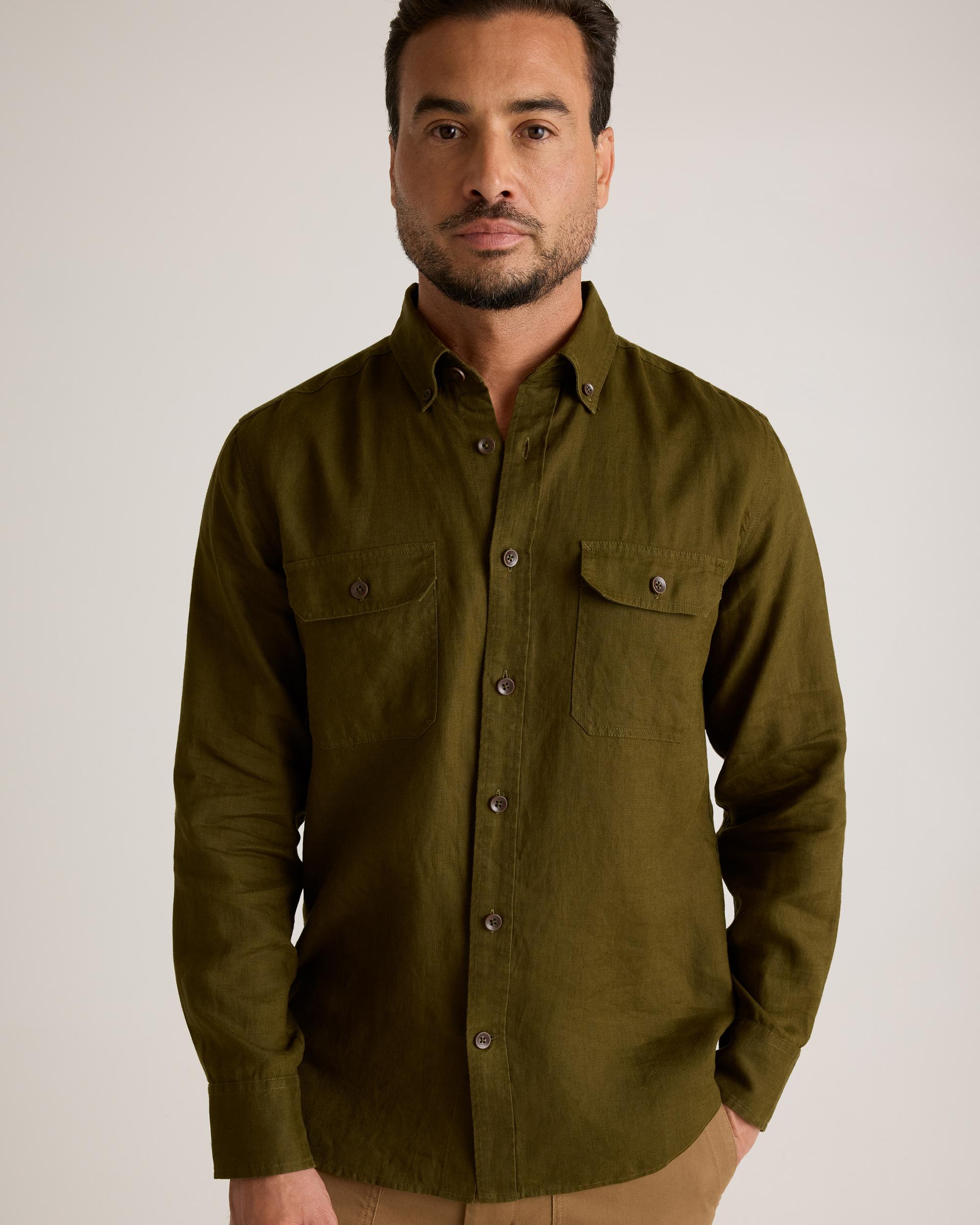 Quince | Men's 100% European Linen Utility Shirt Product Image