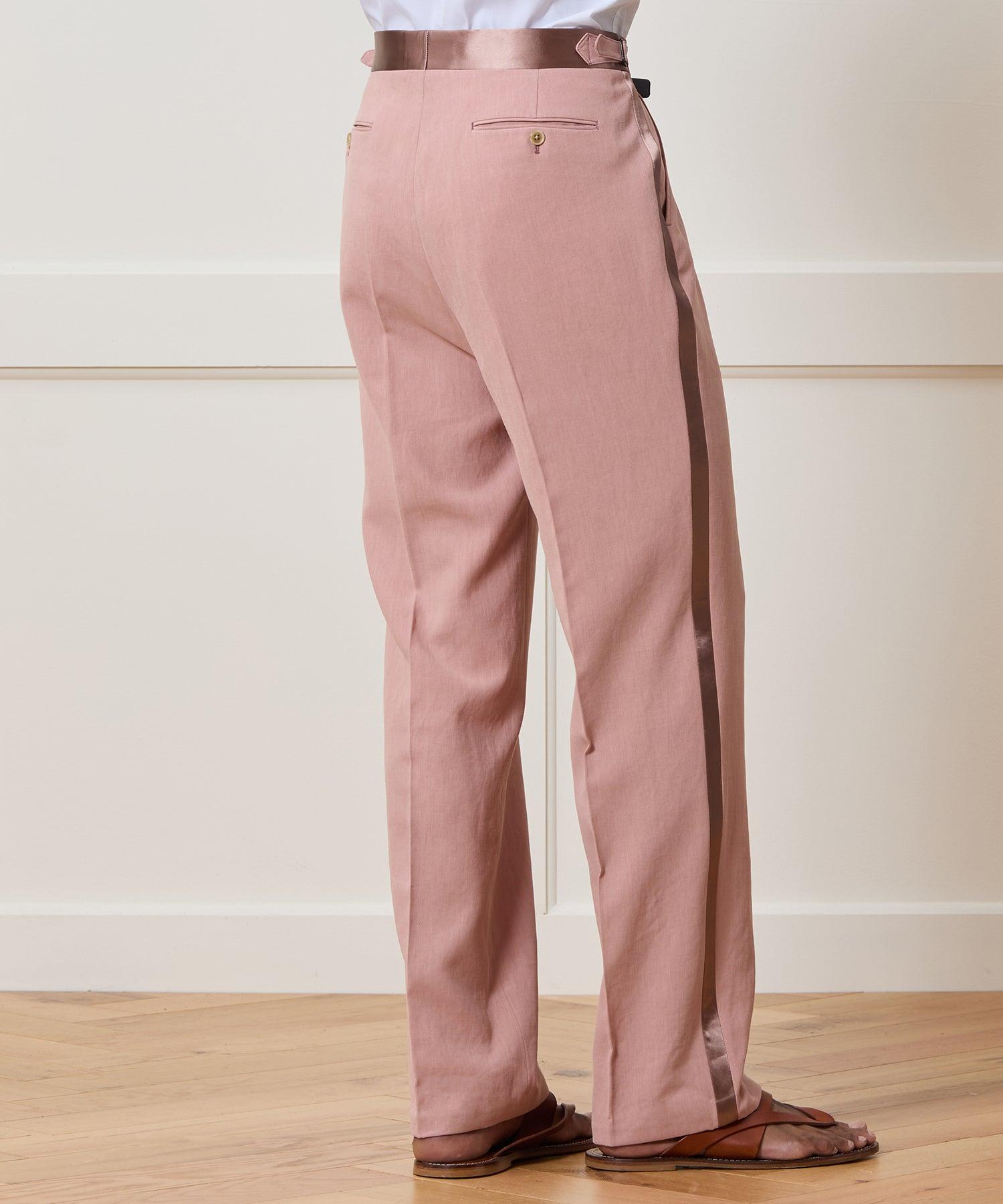 Relaxed Italian Sueded Linen Tuxedo Trouser Product Image