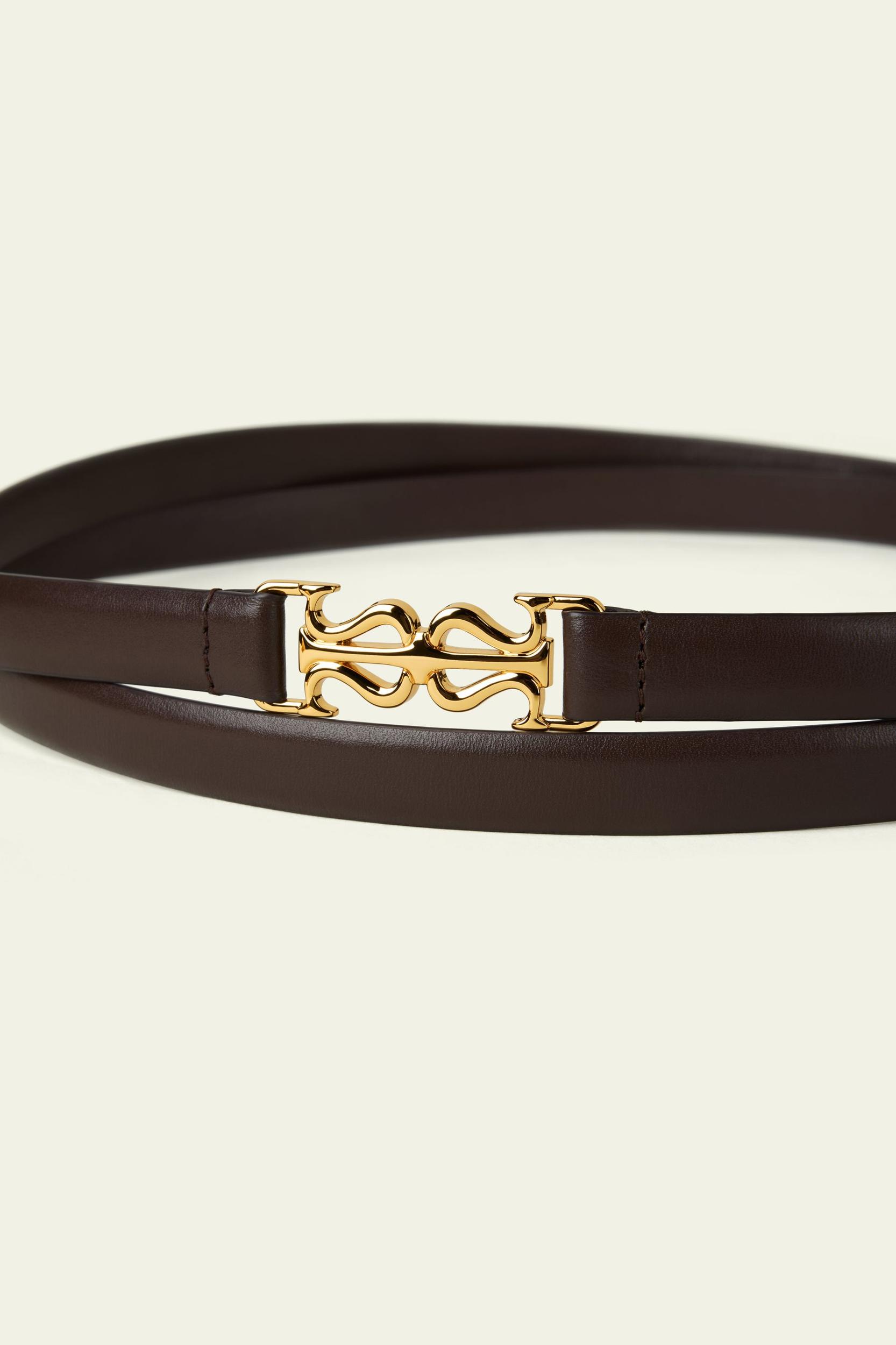 Slim Double-Strap Leather Belt Product Image