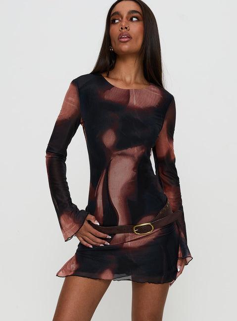 Nyxia Long Sleeve Mini Dress Multi Product Image