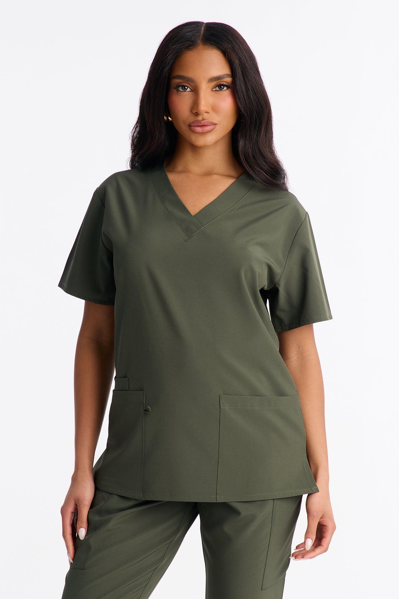 Working On It Stretch Uniform Scrub Jogger Set - Olive Female Product Image
