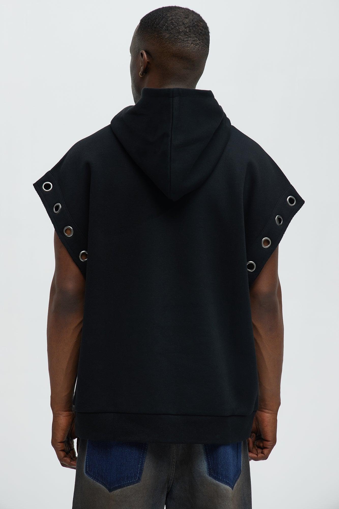 Tyson Ring Sleeveless Hoodie - Black Product Image