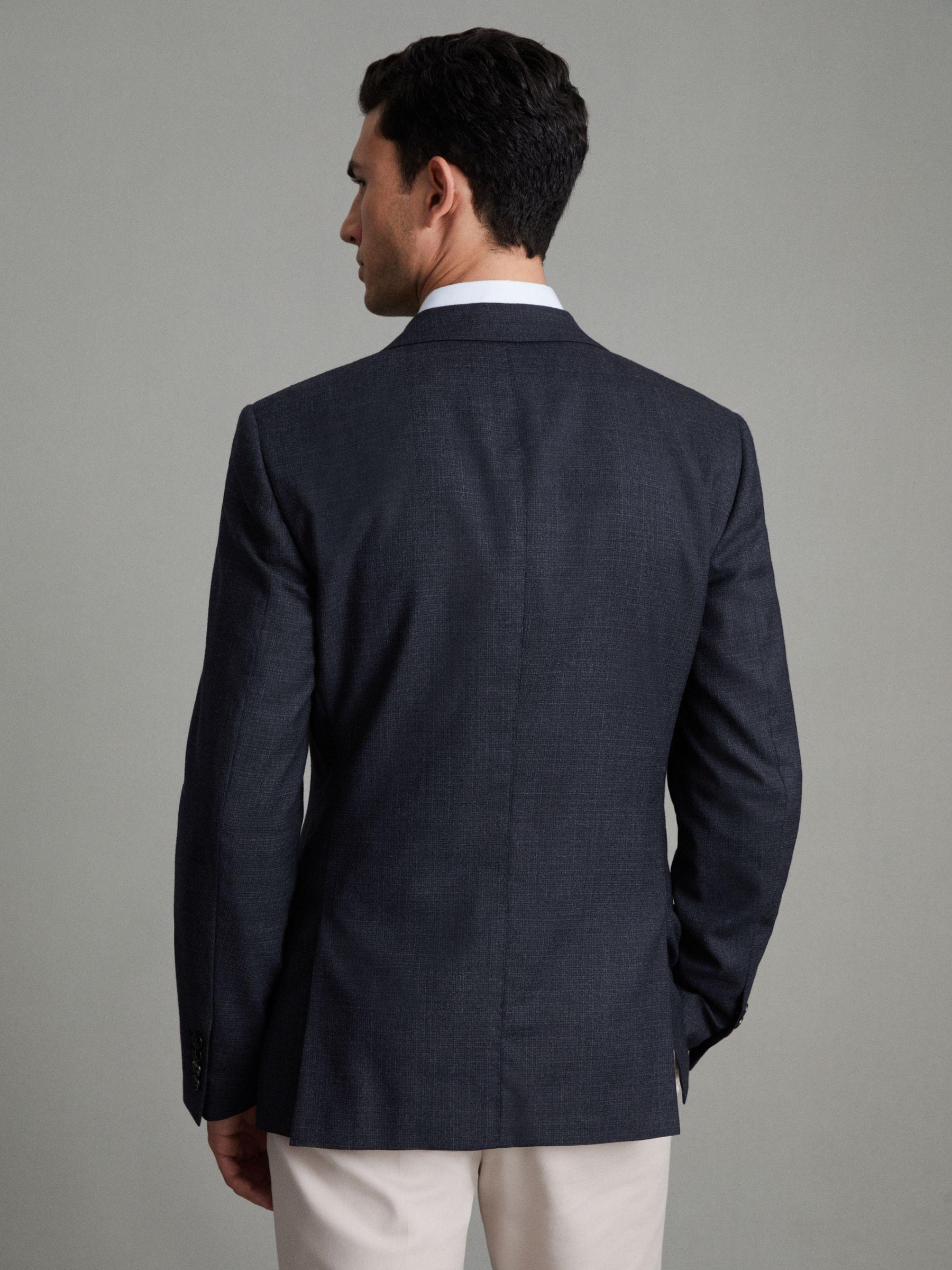 Single Breasted Wool Suit Slim Fit Blazer in Navy Product Image