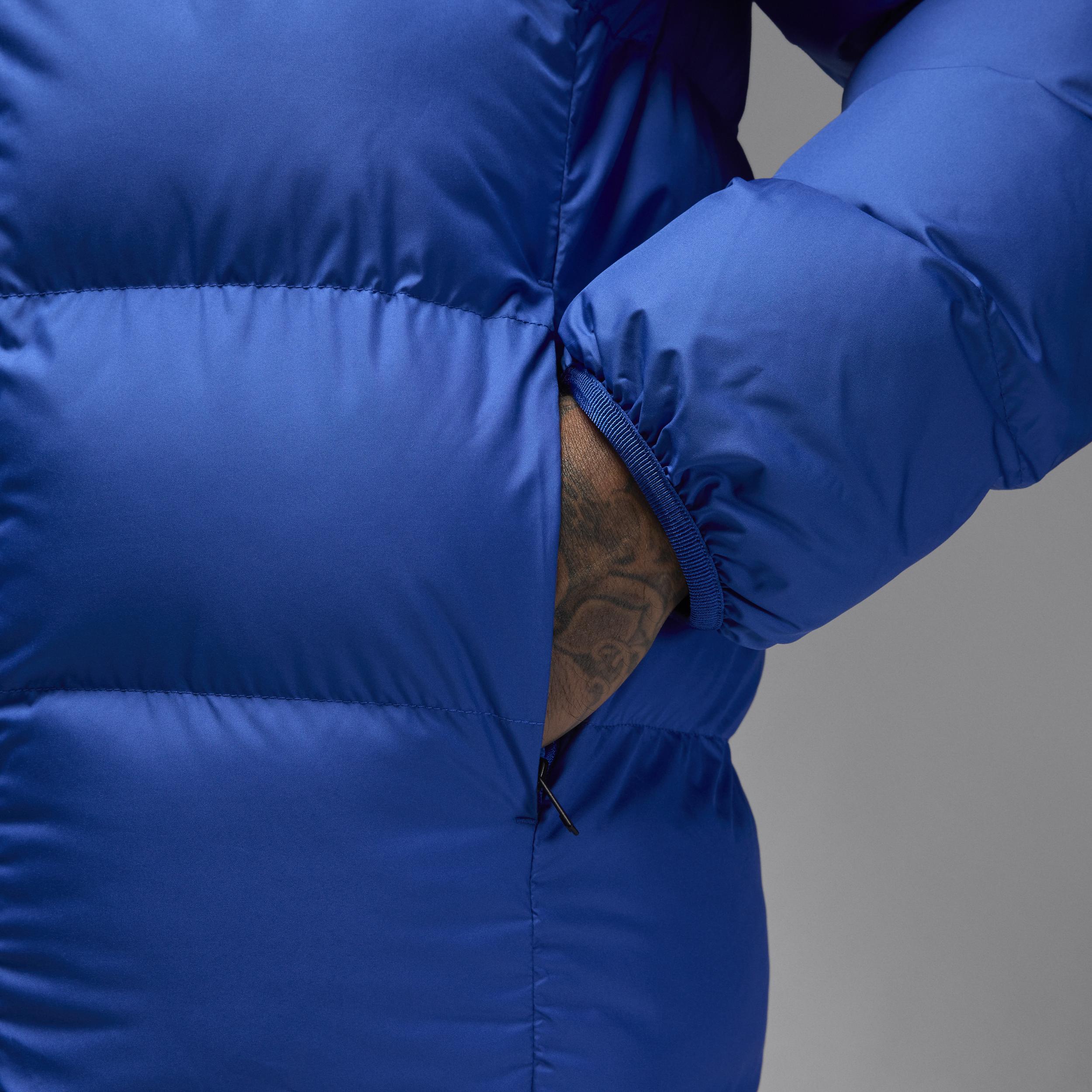 Jordan Mens Jordan Brooklyn Puffer Jacket - Mens Blue/Black Product Image