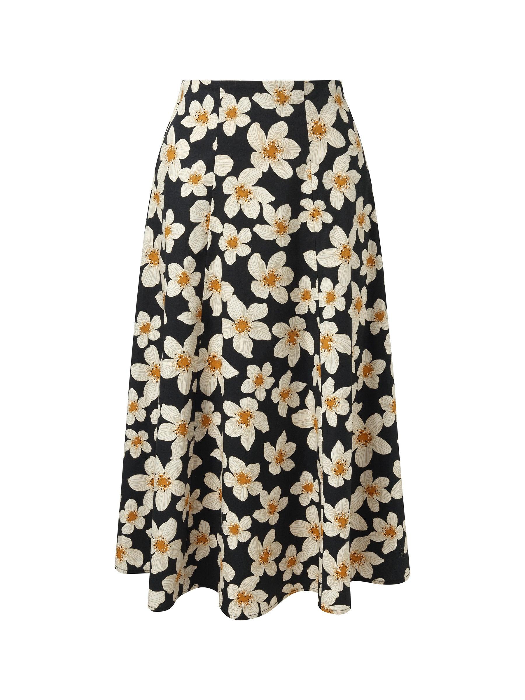 Cotton Stretch Floral Print Women Skirt Product Image