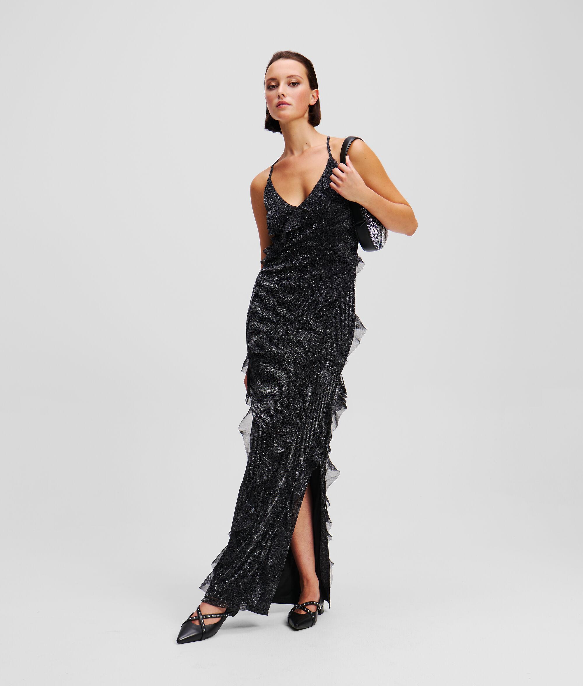 METALLIC RUFFLE DRESS Product Image