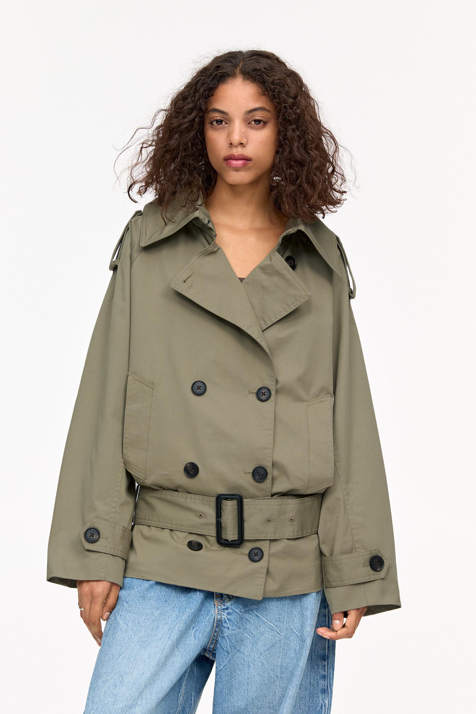 Short belted trench coat Product Image