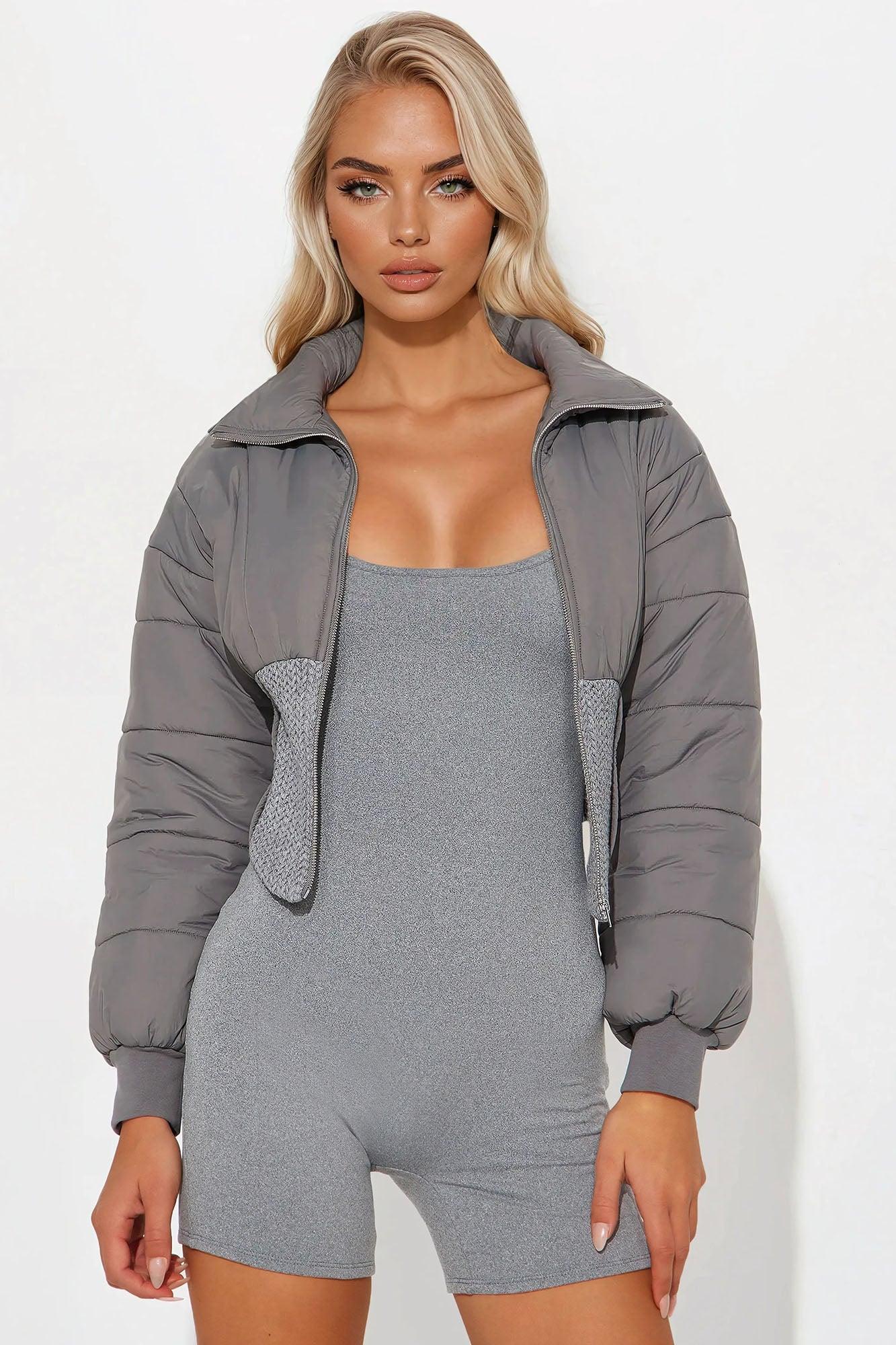 Miss Thing Puffer Coat - Charcoal Product Image