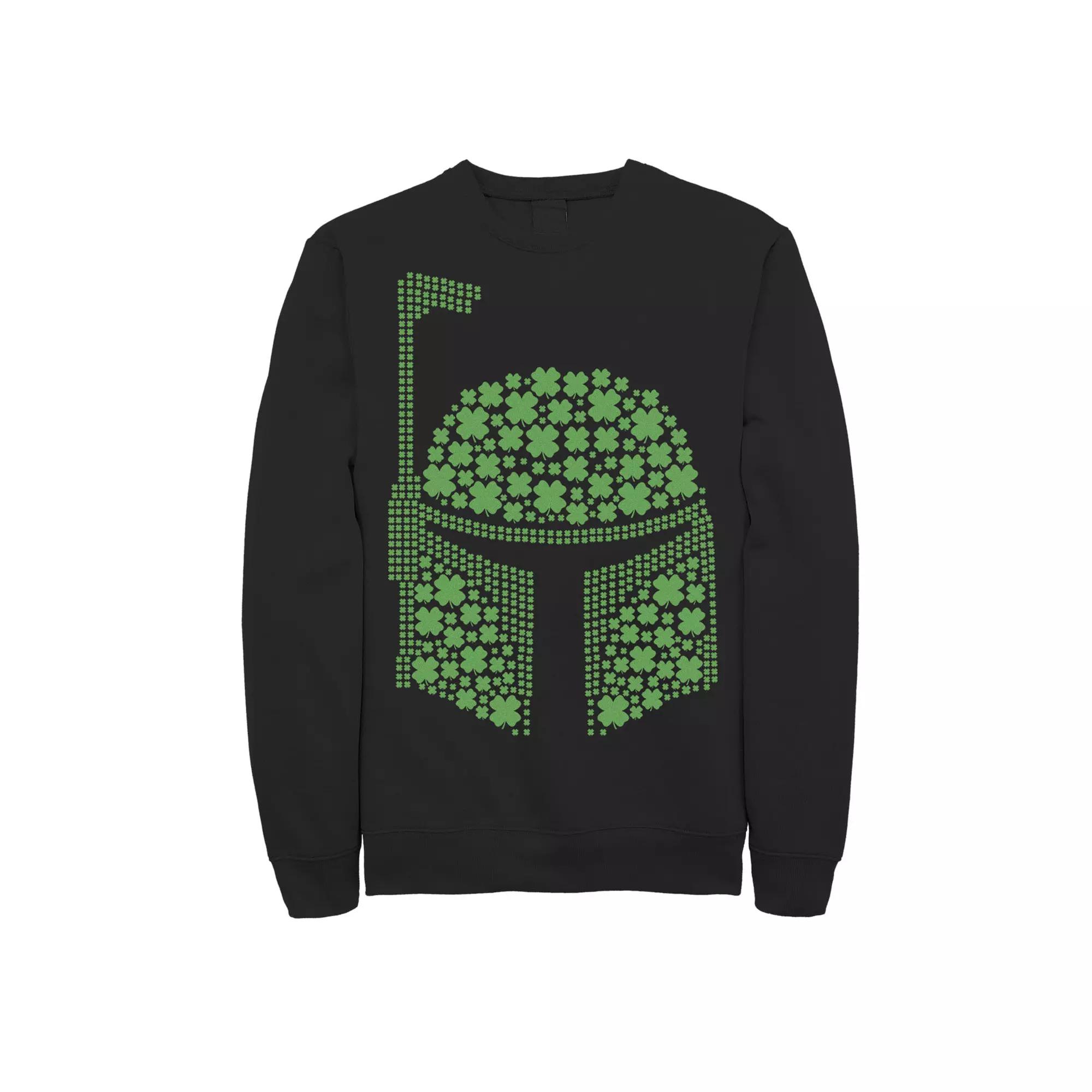 Men's Star Wars Boba Fett Clover Helmet St Patrick's Sweatshirt,  Product Image