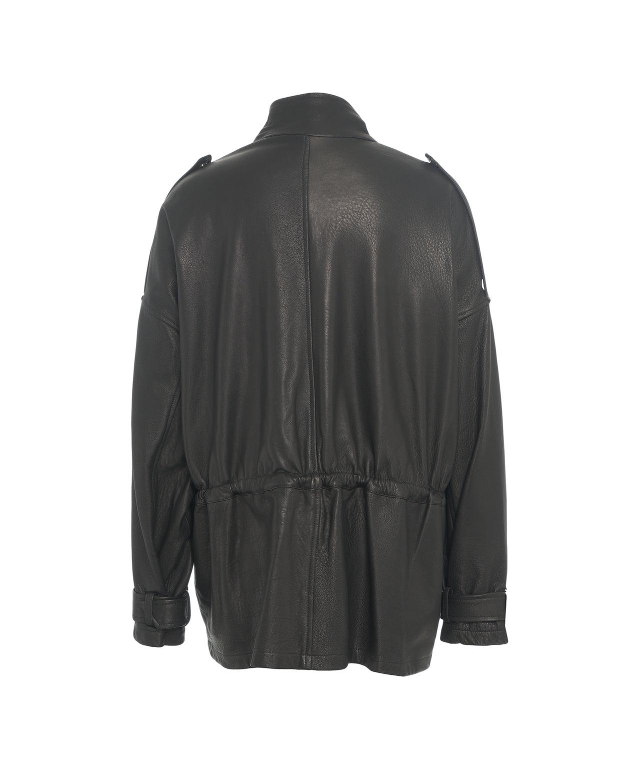 Oversize leather jacket Product Image