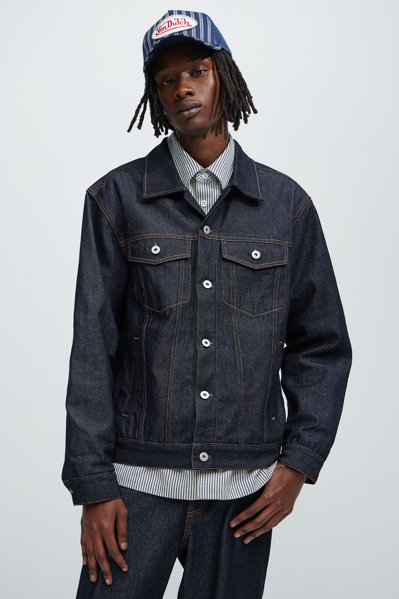 Collin Raw Denim Trucker Jacket - Indigo Product Image
