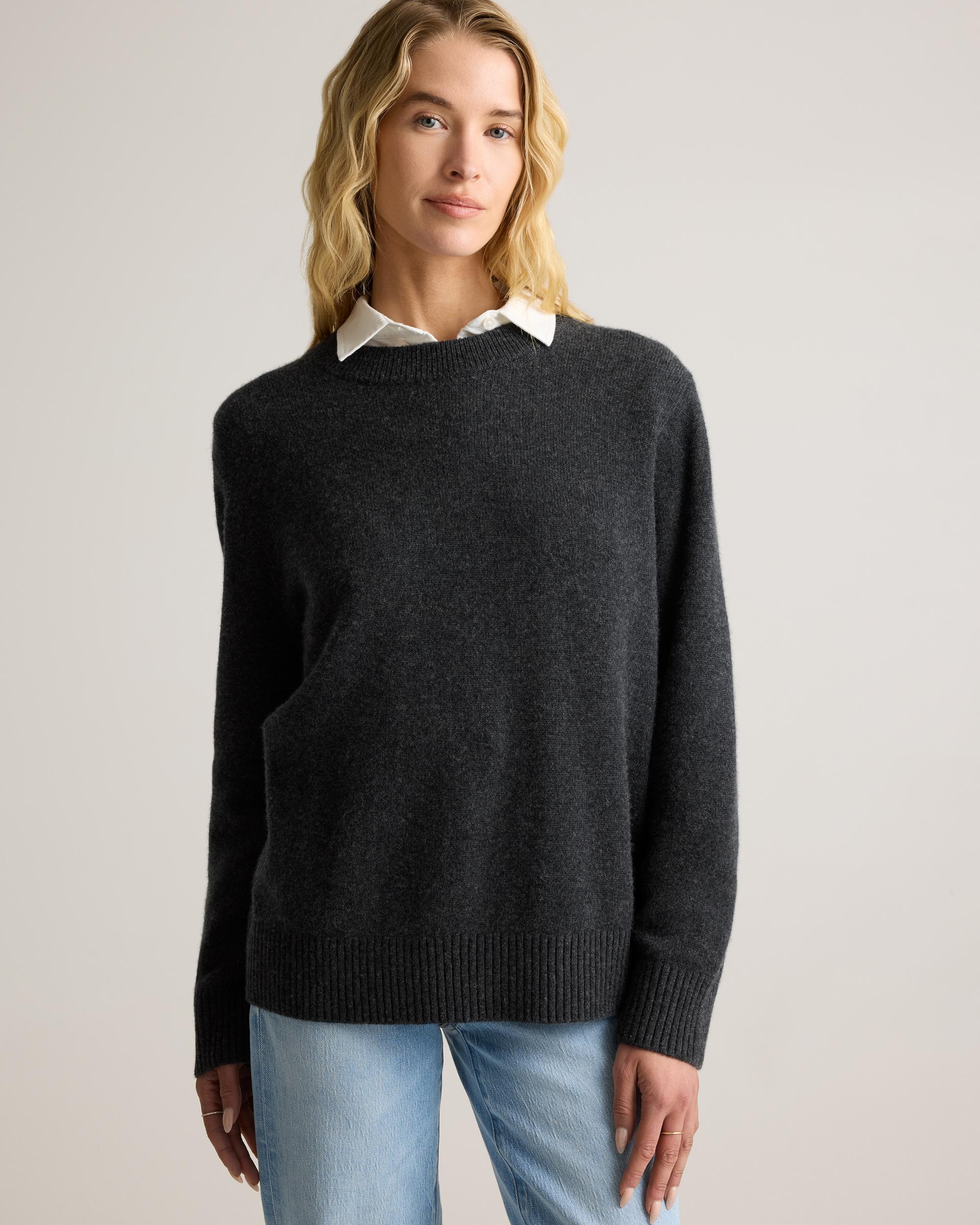 Quince | Women's Mongolian Cashmere Oversized Crewneck Sweater Size XL Product Image
