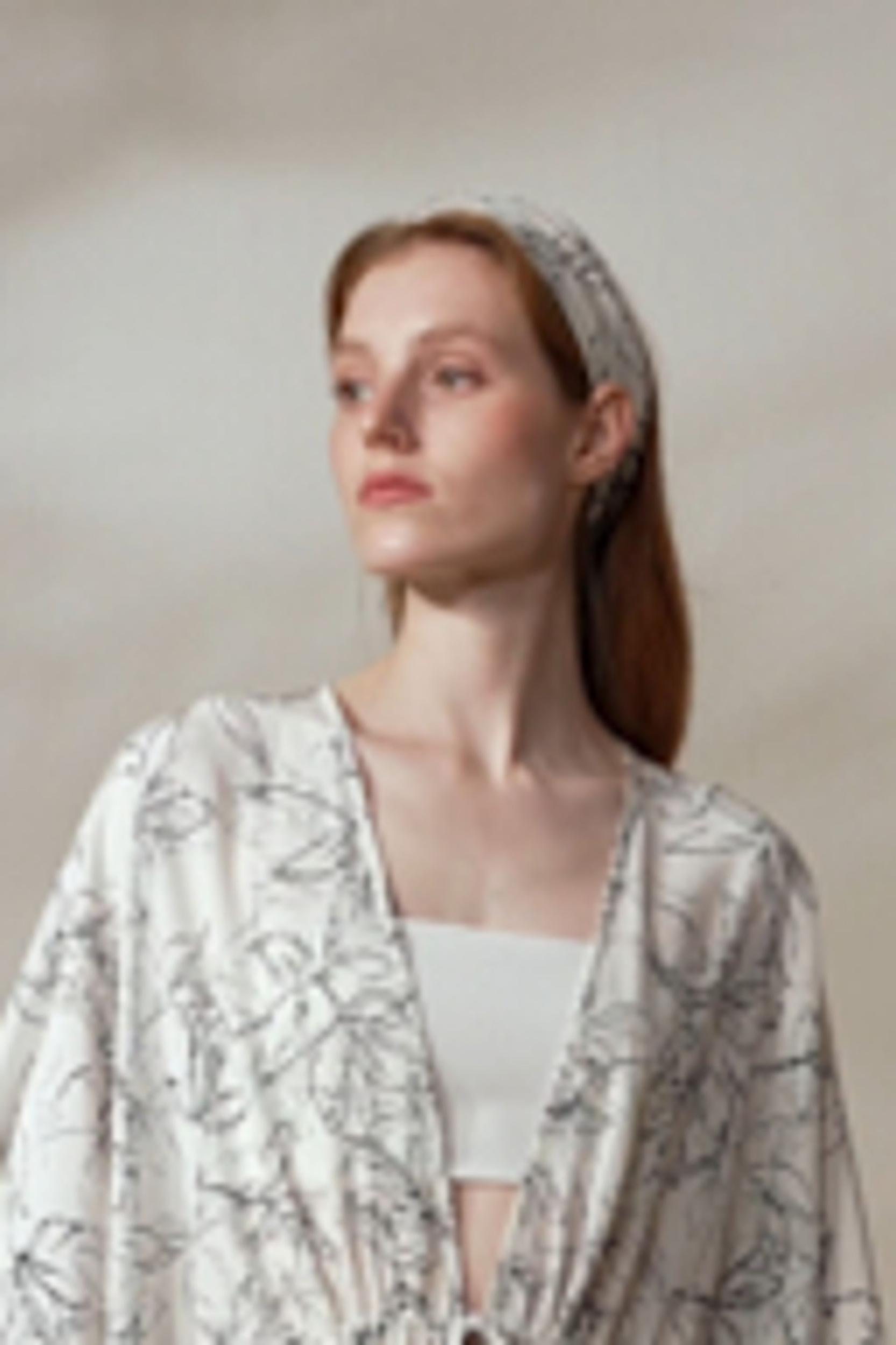 Floral Sketch Twill Silk Square Scarf Product Image