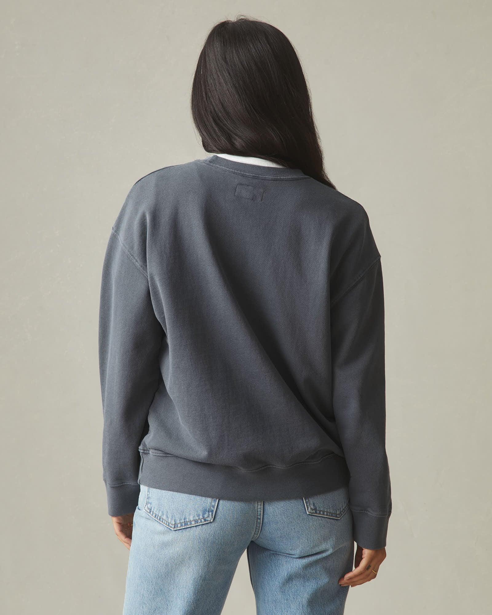 Women's Vintage Wash Relaxed French Terry Crew - Metropolitan Grey Female Product Image