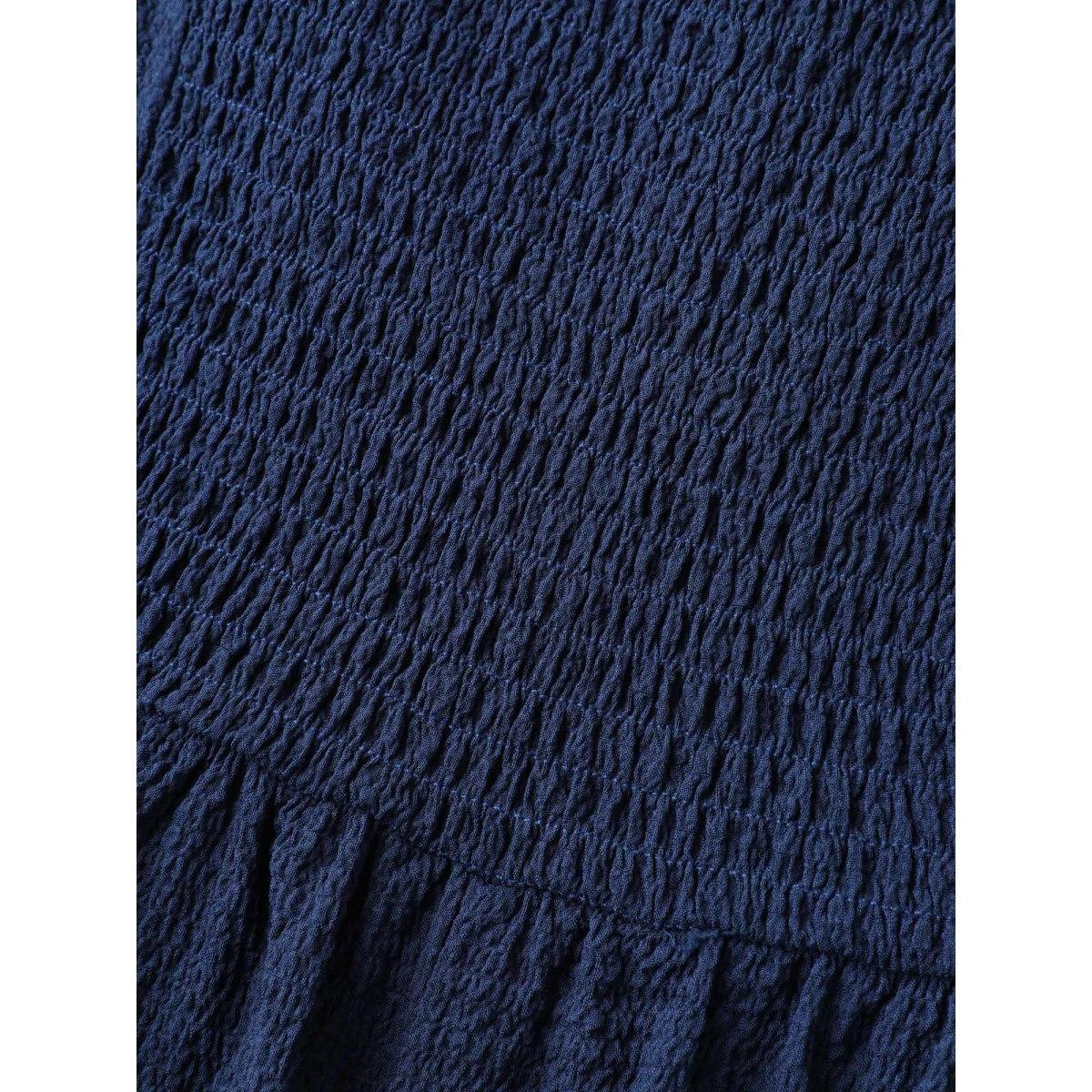 Plus Size Midnight Shirred Pockets Wide-Leg Plain Jumpsuit Women Leisure Sleeveless Non Vacation Loose Jumpsuits BloomChic 22-24/3X Product Image