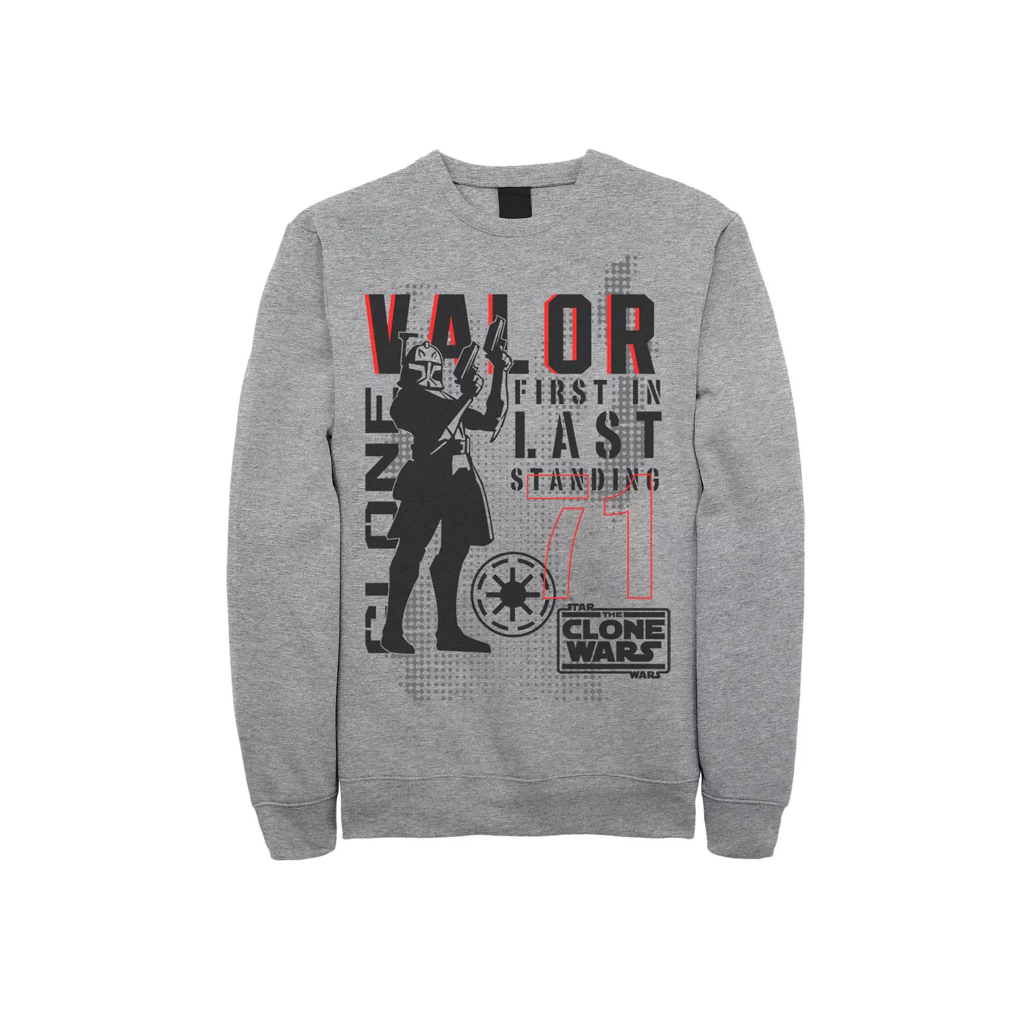 Men's Star Wars: Clone Wars Valor First In Last Standing Sweatshirt, Size: XXL, Athletic Grey Product Image