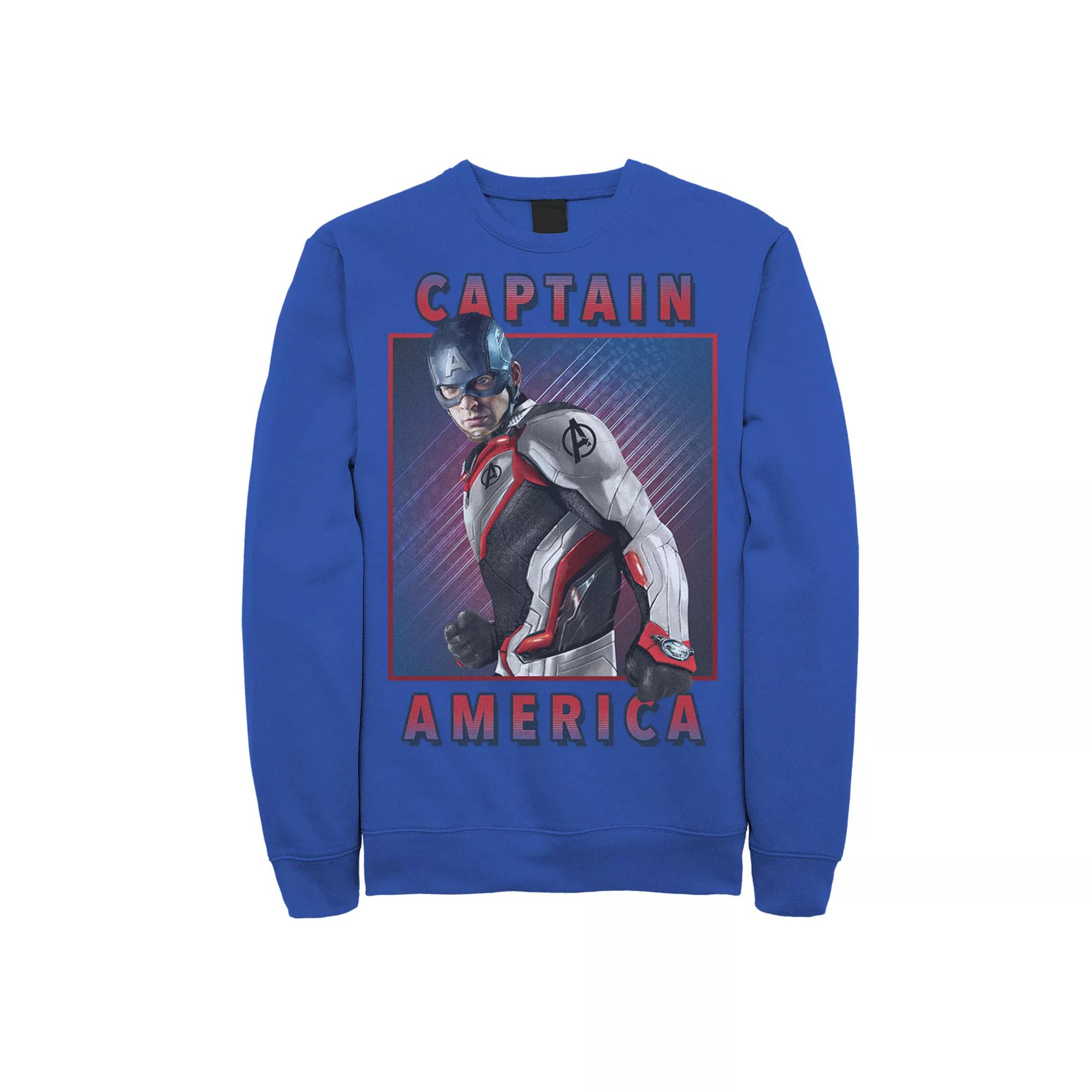 Men's Marvel Avengers Endgame Captain America Solo Graphic Fleece Pullover,  Product Image