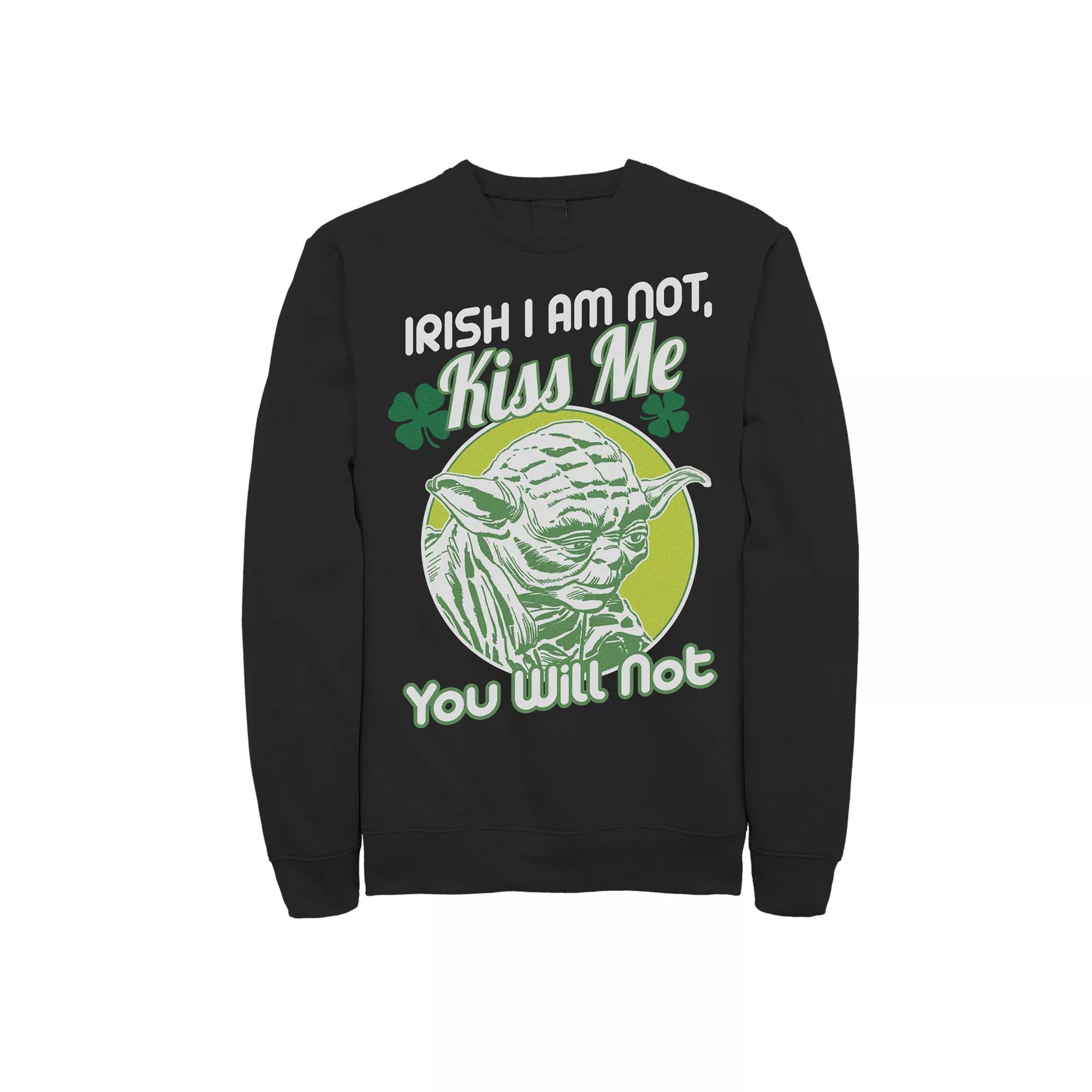 Men's Star Wars Yoda Good St Patricks Day Sweatshirt, Size: XL, Black Product Image