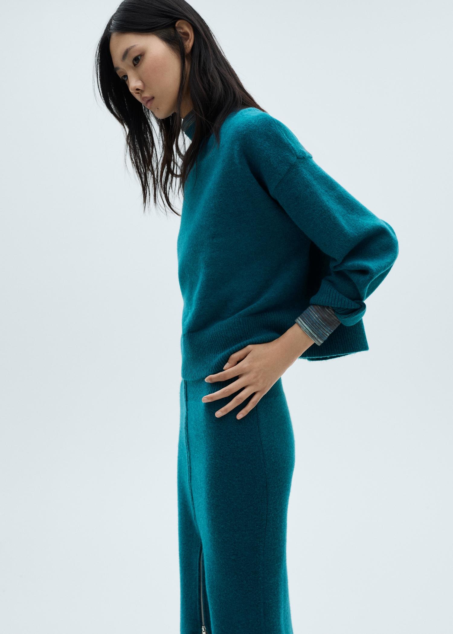 Zipper knit midi skirt - Women | MANGO USA Product Image