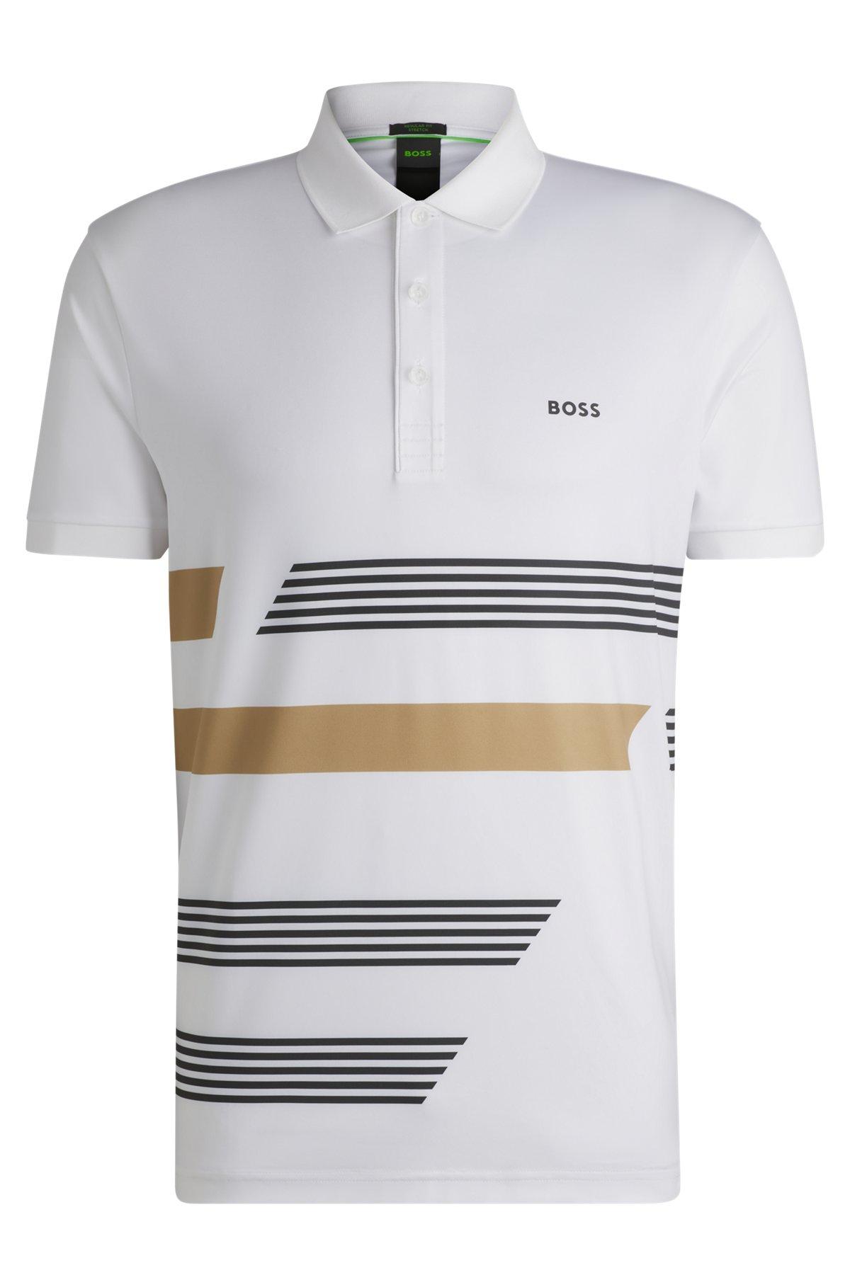 Paddy stretch-jersey polo shirt with stripe print Product Image