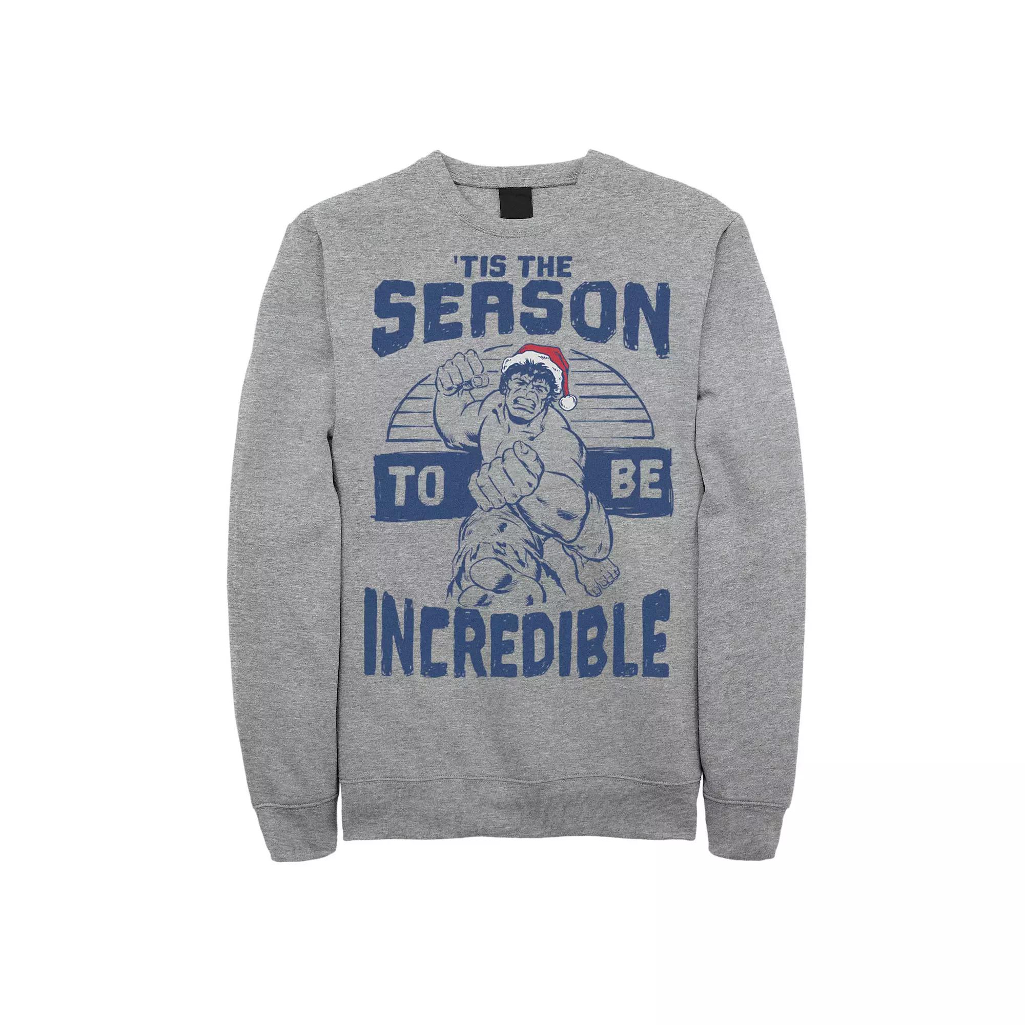 Men's Marvel The Hulk 'Tis The Season To Be Incredible Christmas Sweatshirt,  Product Image
