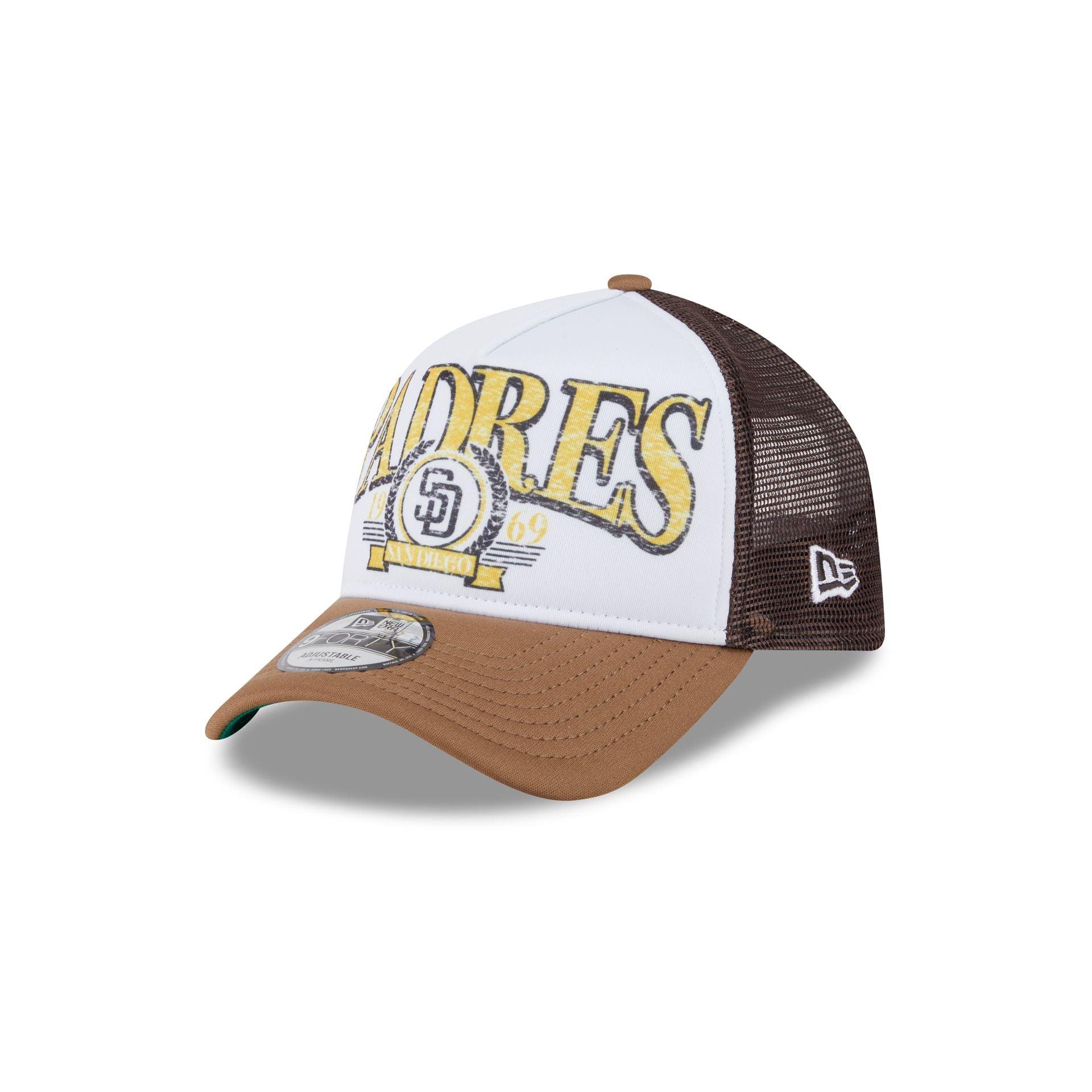 Los Angeles Lakers Distressed 9FORTY A-Frame Trucker Hat Male Product Image