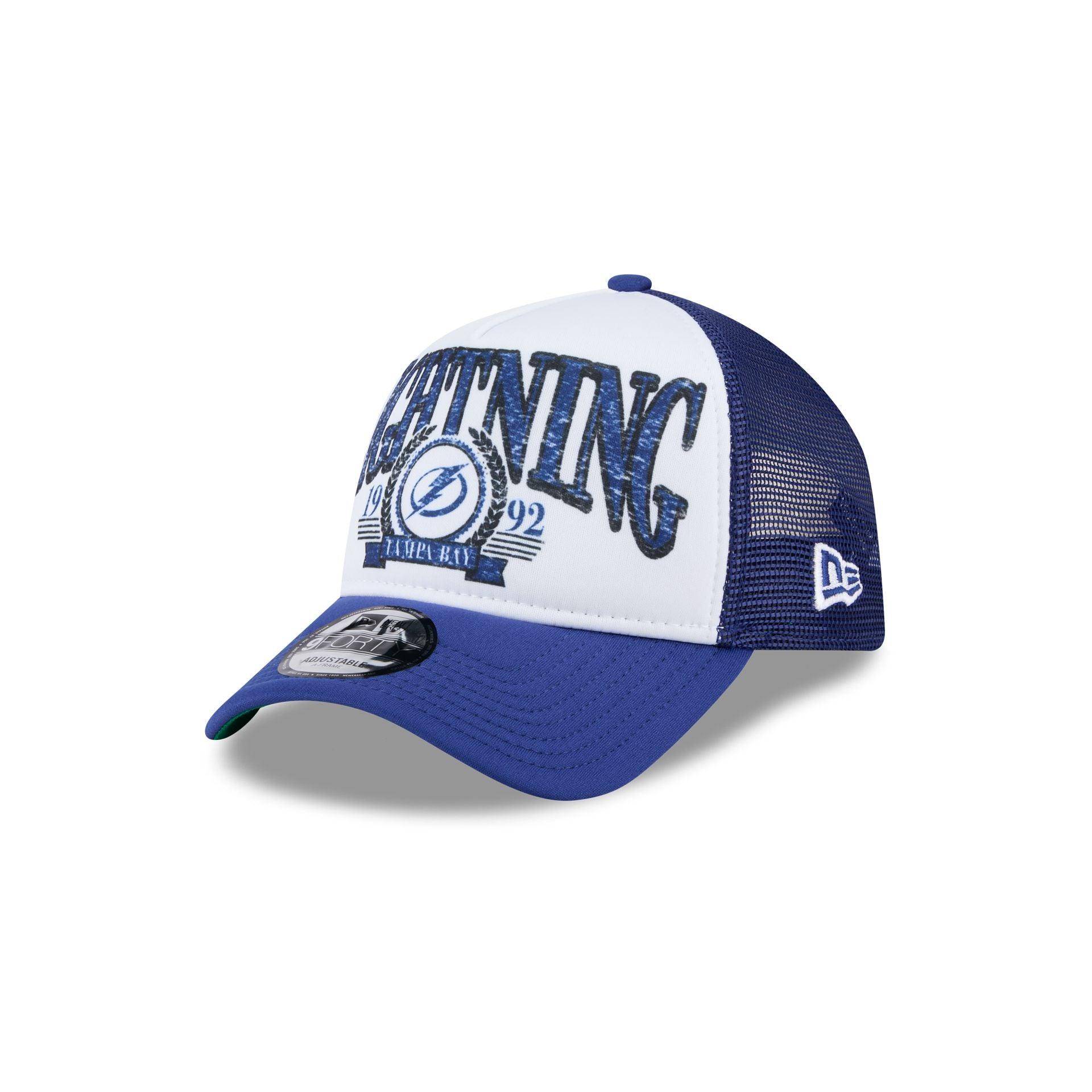 Tampa Bay Lightning Distressed 9FORTY A-Frame Trucker Hat Male Product Image
