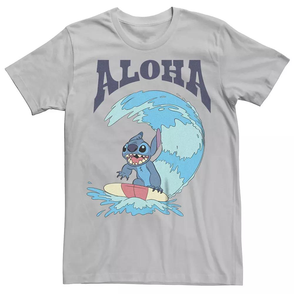 Disney's Lilo & Stitch Men's Aloha Surfers Tee, Size: XXL, Silver Product Image