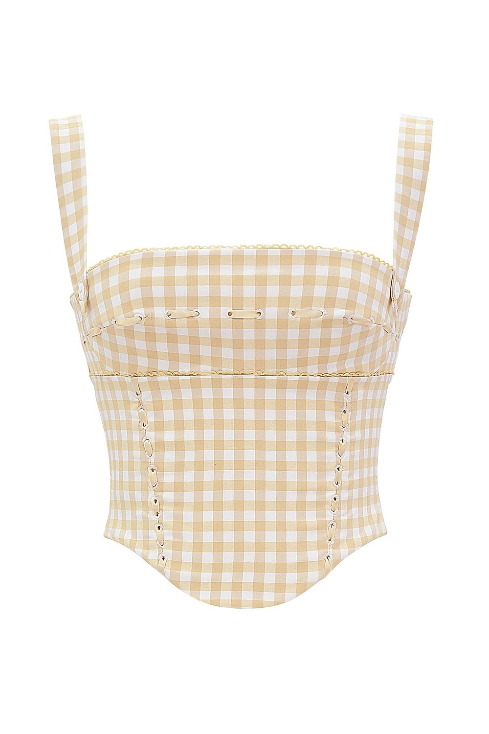 Lottie  gingerbread gingham corset - sale Product Image