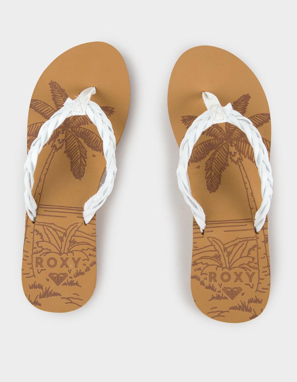 ROXY Feel Breezie Womens Thong Flip Flops - WHITE Product Image