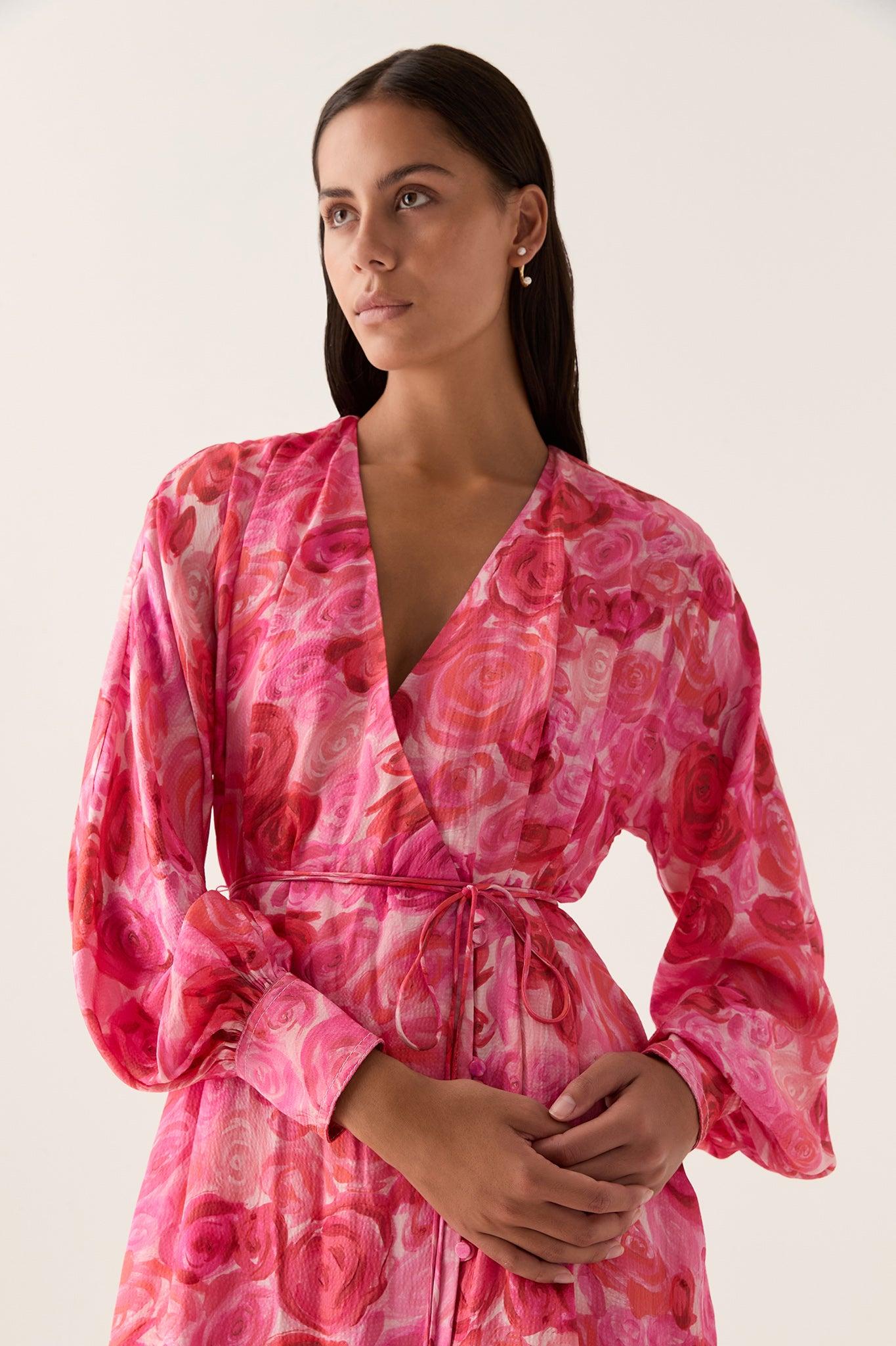 Tinley Wrap Front Midi Dress Product Image