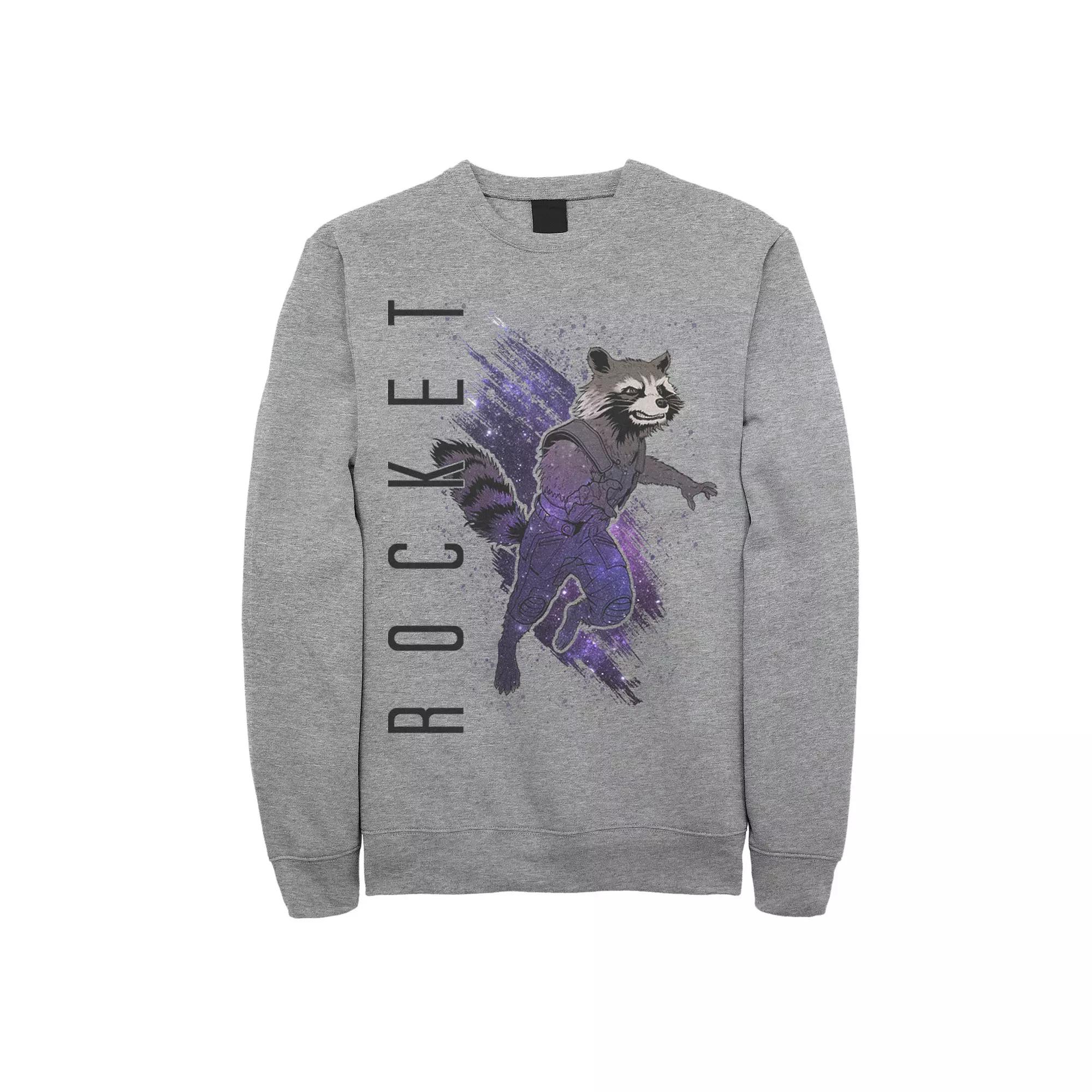 Men's Marvel Avengers Endgame Rocket Painted Galaxy Graphic Fleece Pullover,  Product Image