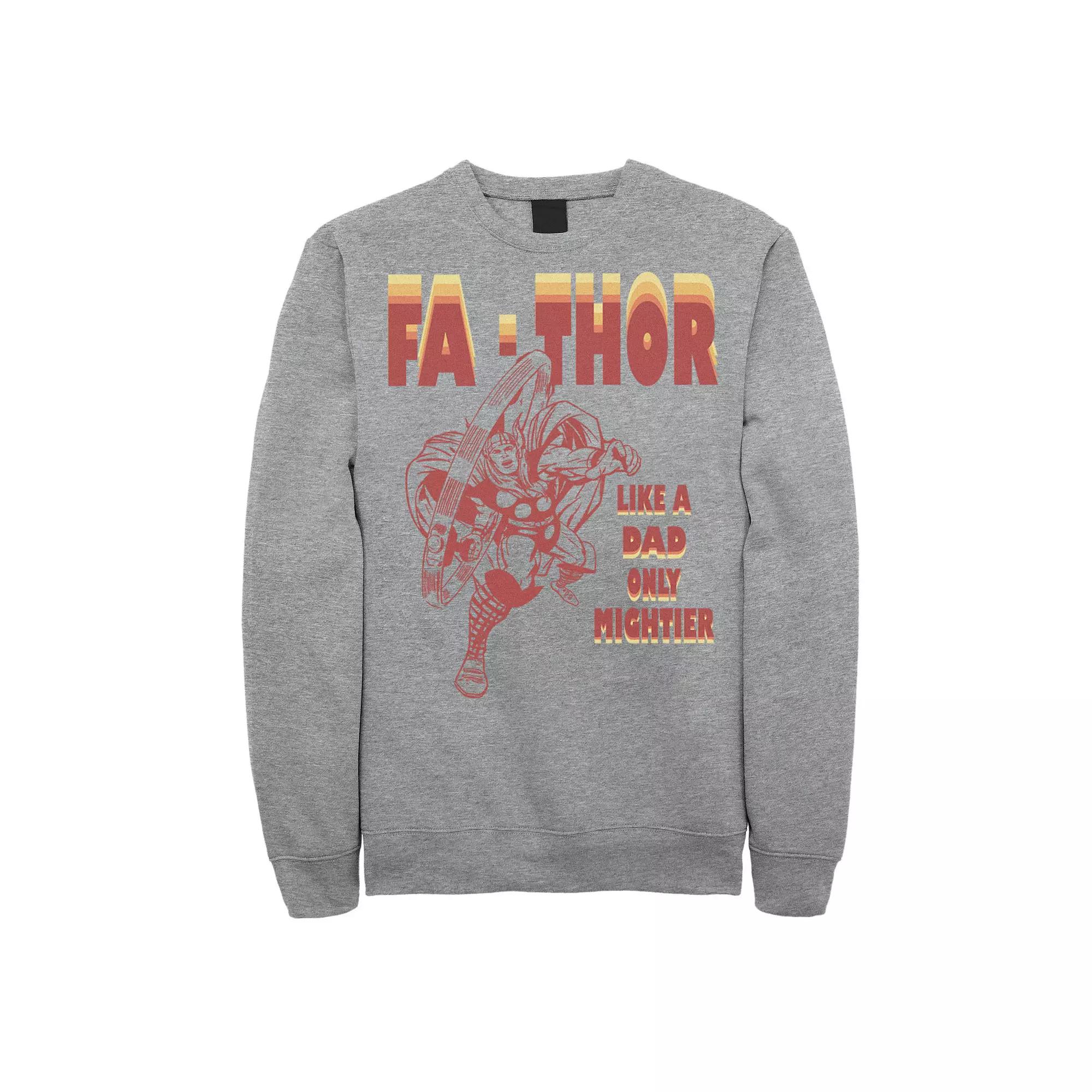 Men's Marvel Fa-Thor Like A Dad Only Mightier Retro Father's Day Sweatshirt,  Product Image