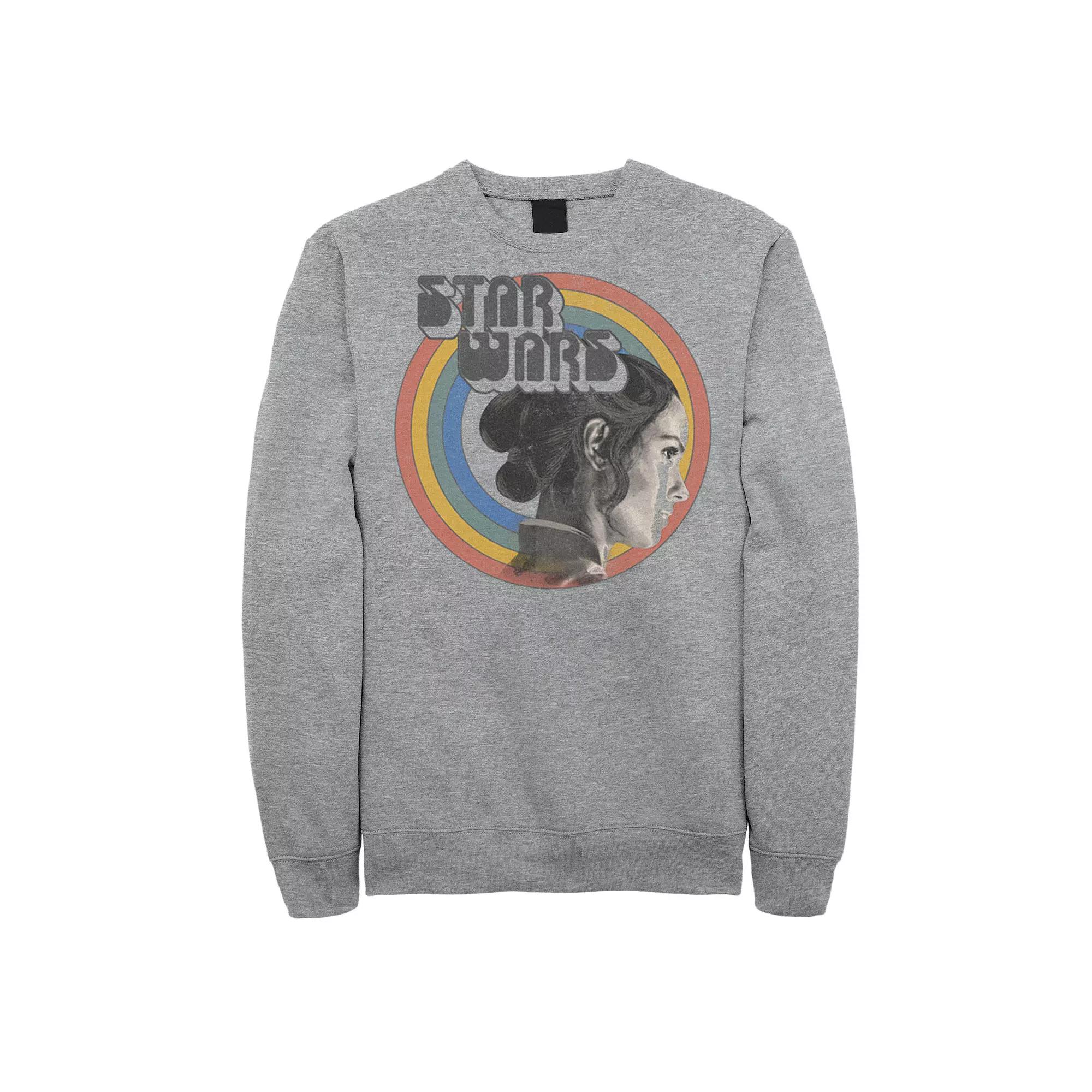 Men's Star Wars The Rise of Skywalker Rey Vintage Rainbow Fleece Graphic Top,  Product Image