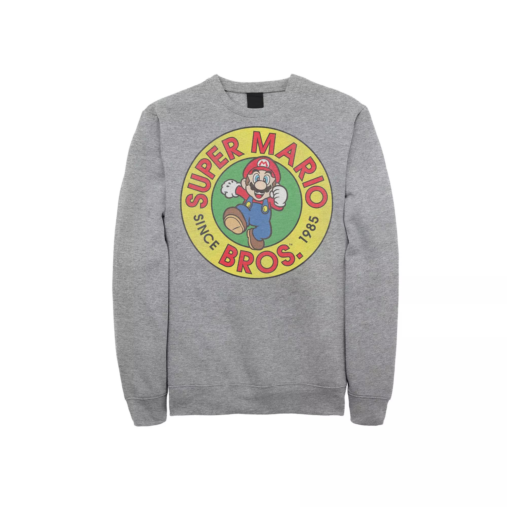 Big & Tall Super Mario Bros Since 1985 Badge Graphic Fleece Pullover, Men's,  Product Image