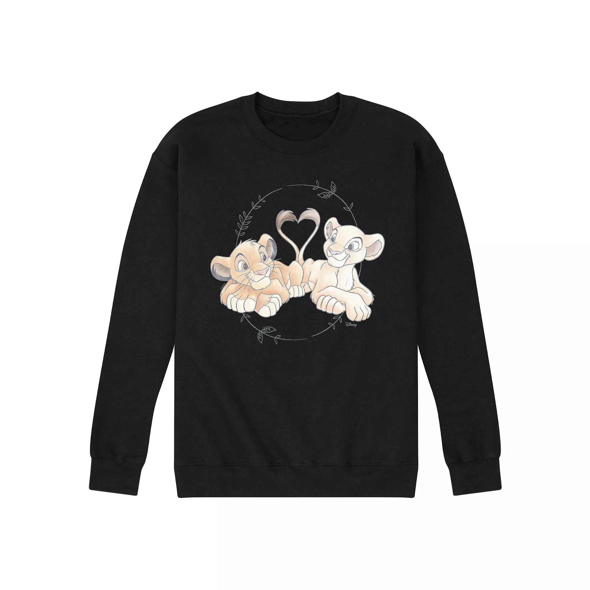 Disney's The Lion King Simba & Nala Men's Heart Fleece Sweatshirt,  Product Image