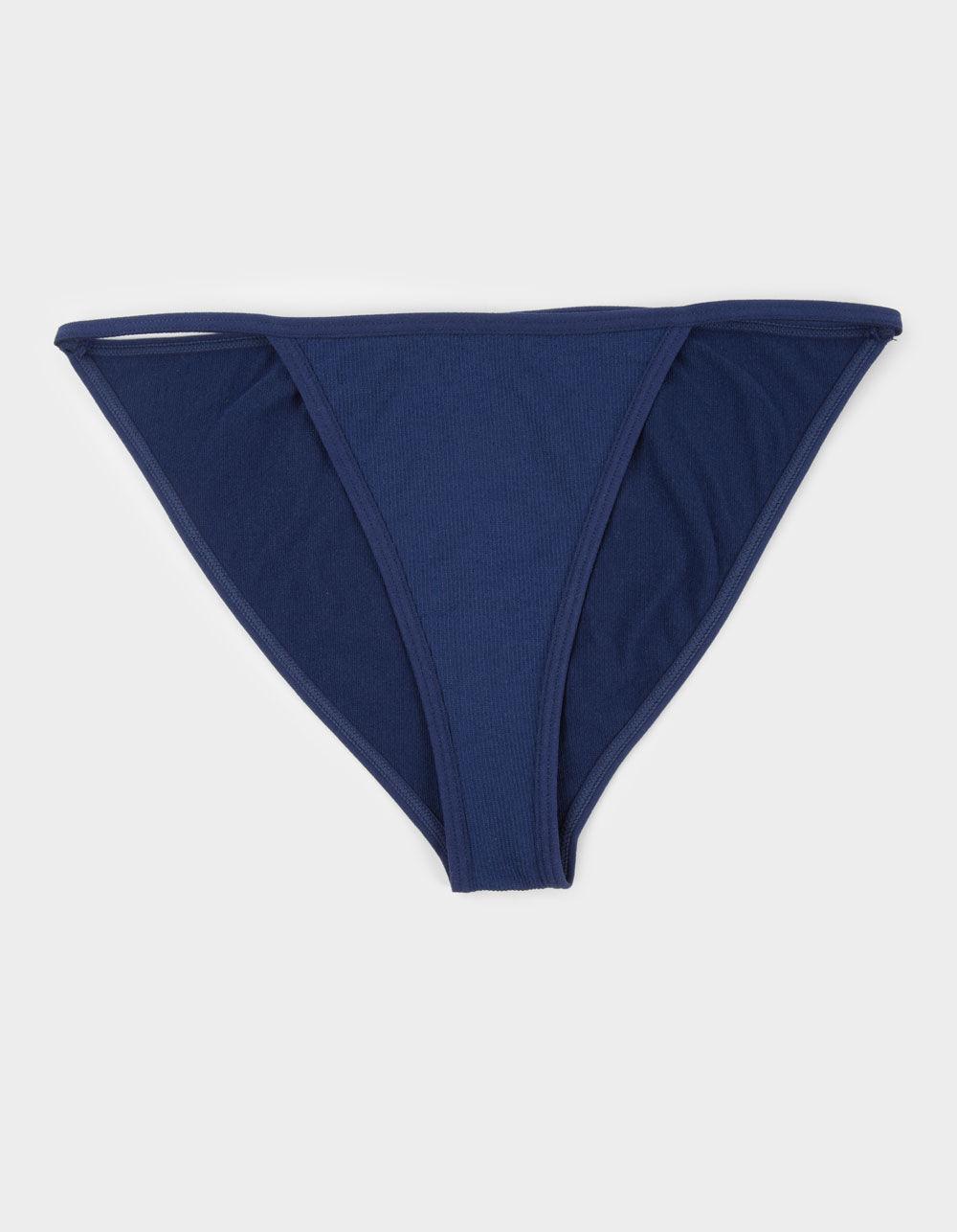 FULL TILT Seamless Rib Cheeky Panties - DK GREEN Product Image