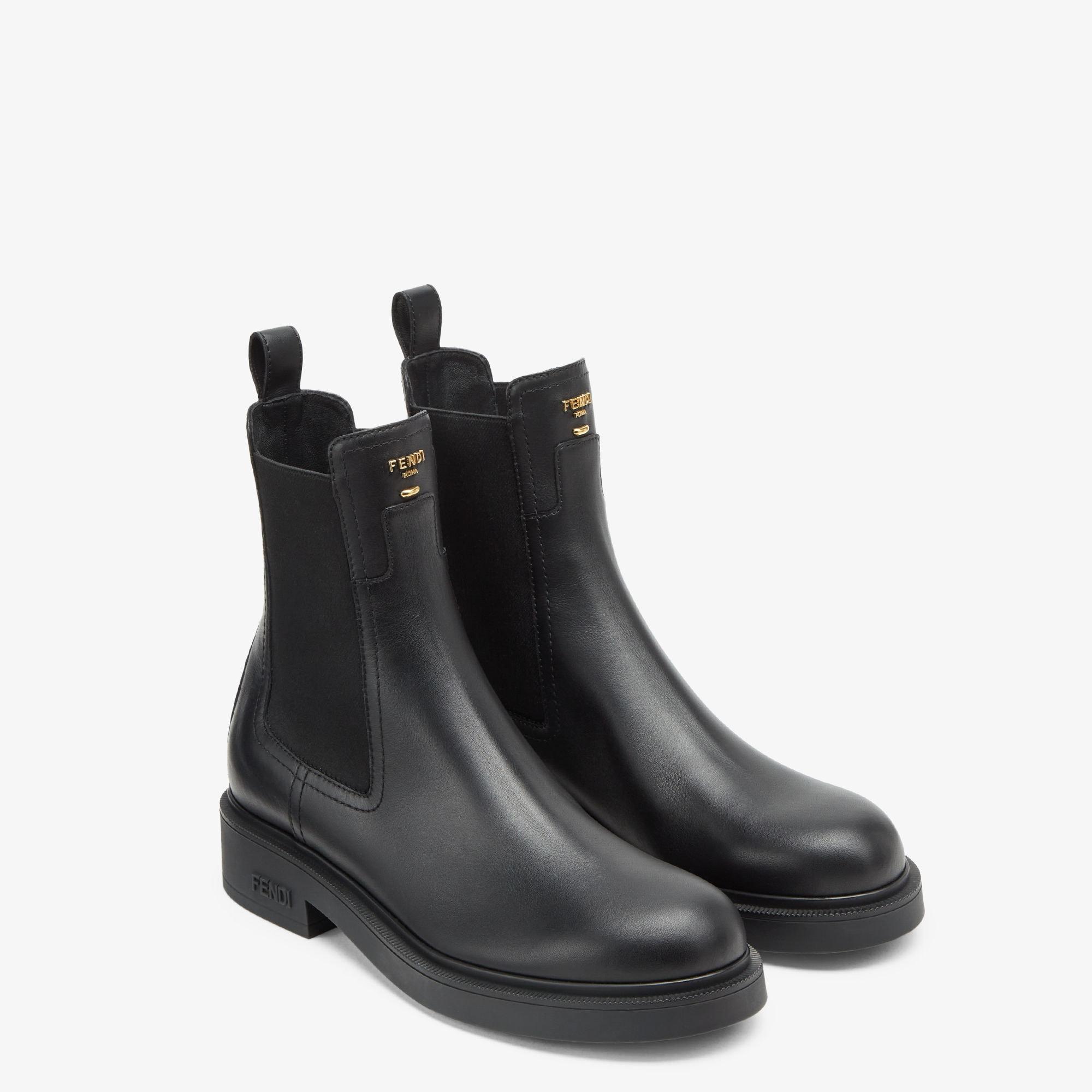 Fendi FiloBlack leather biker boots Product Image