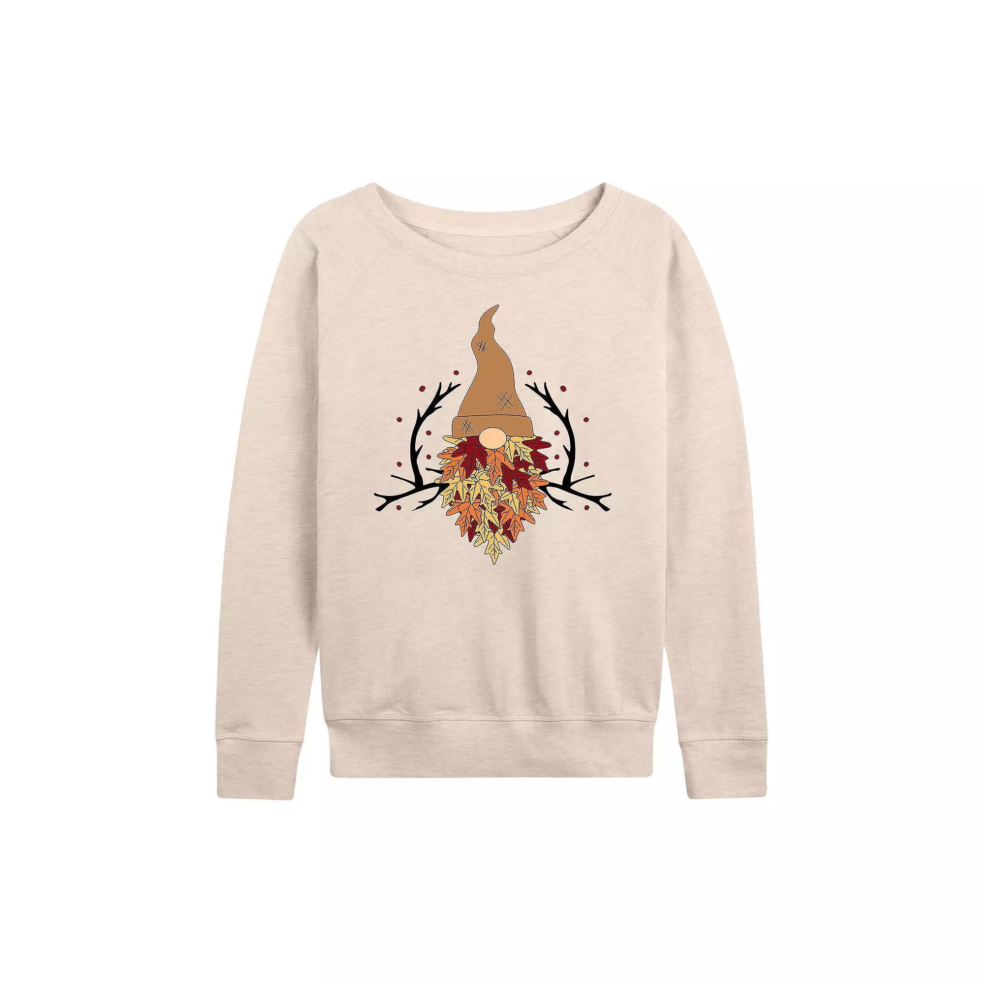 Women's Leaf Beard Gnome French Terry Long Sleeve Tee, Girl's,  Product Image