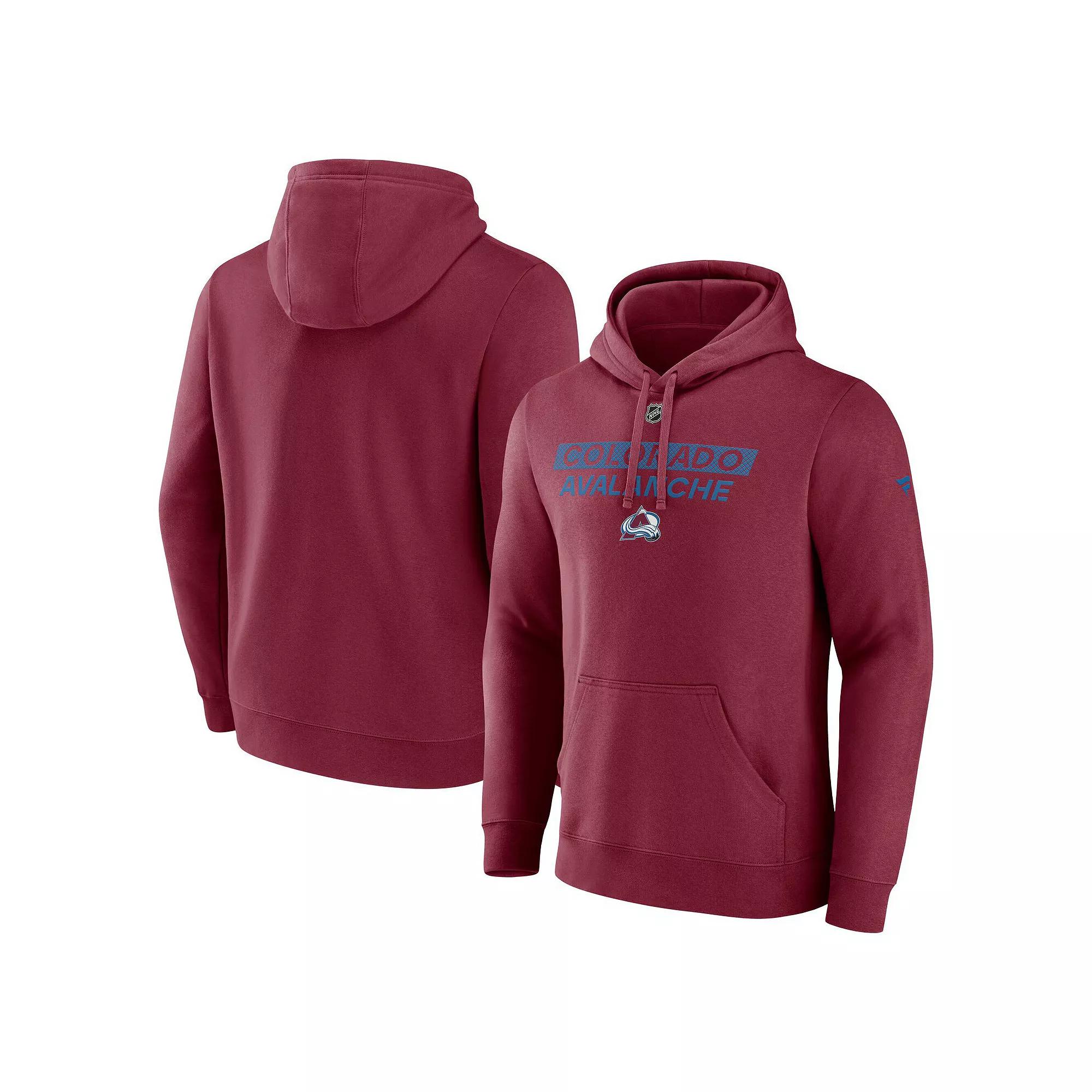 Men's Fanatics Burgundy Colorado Avalanche Authentic Pro Core Primary Fleece Pullover Hoodie,  Product Image