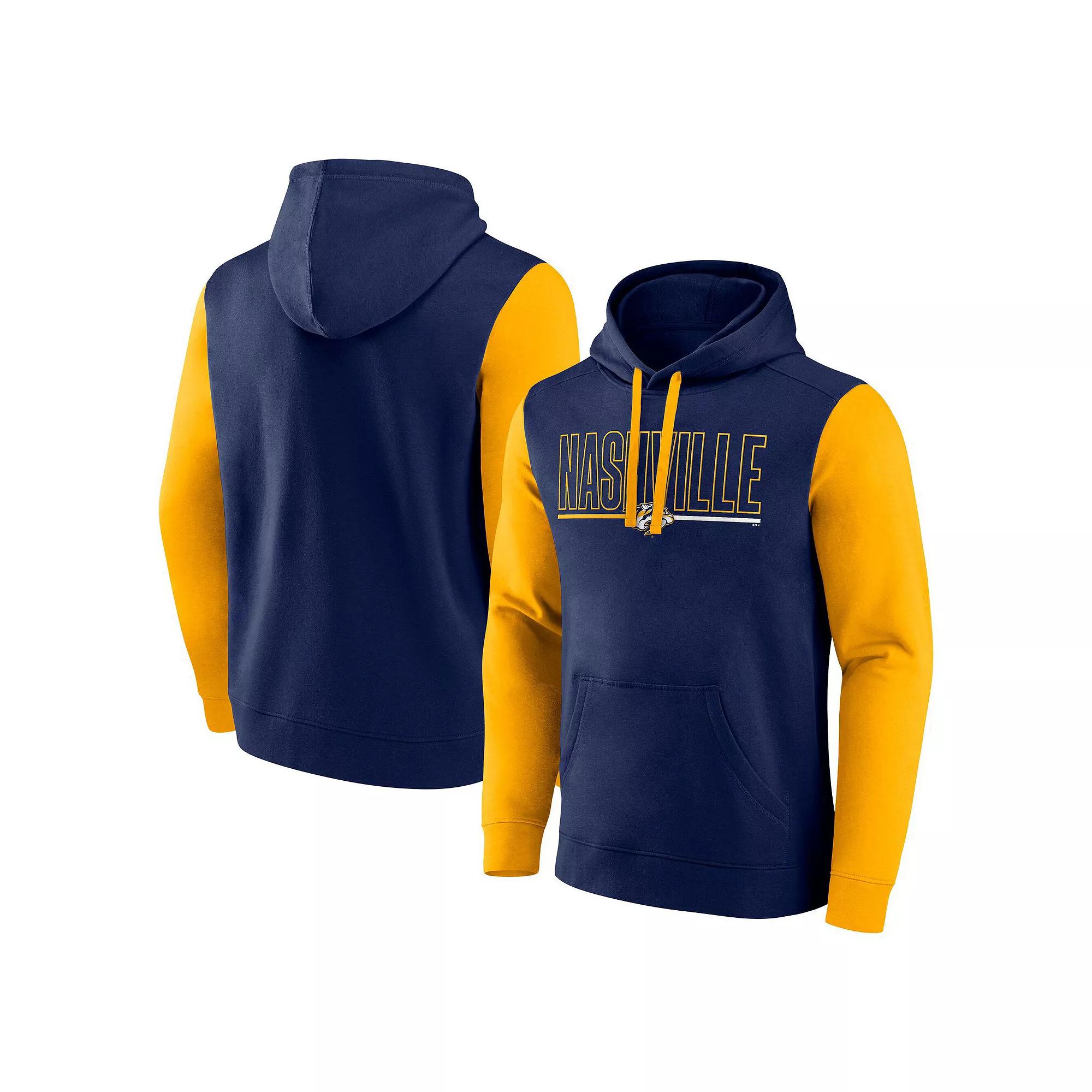 Mens Navy Nashville Predators Deliver Fleece Pullover Hoodie Pdt Blue Product Image