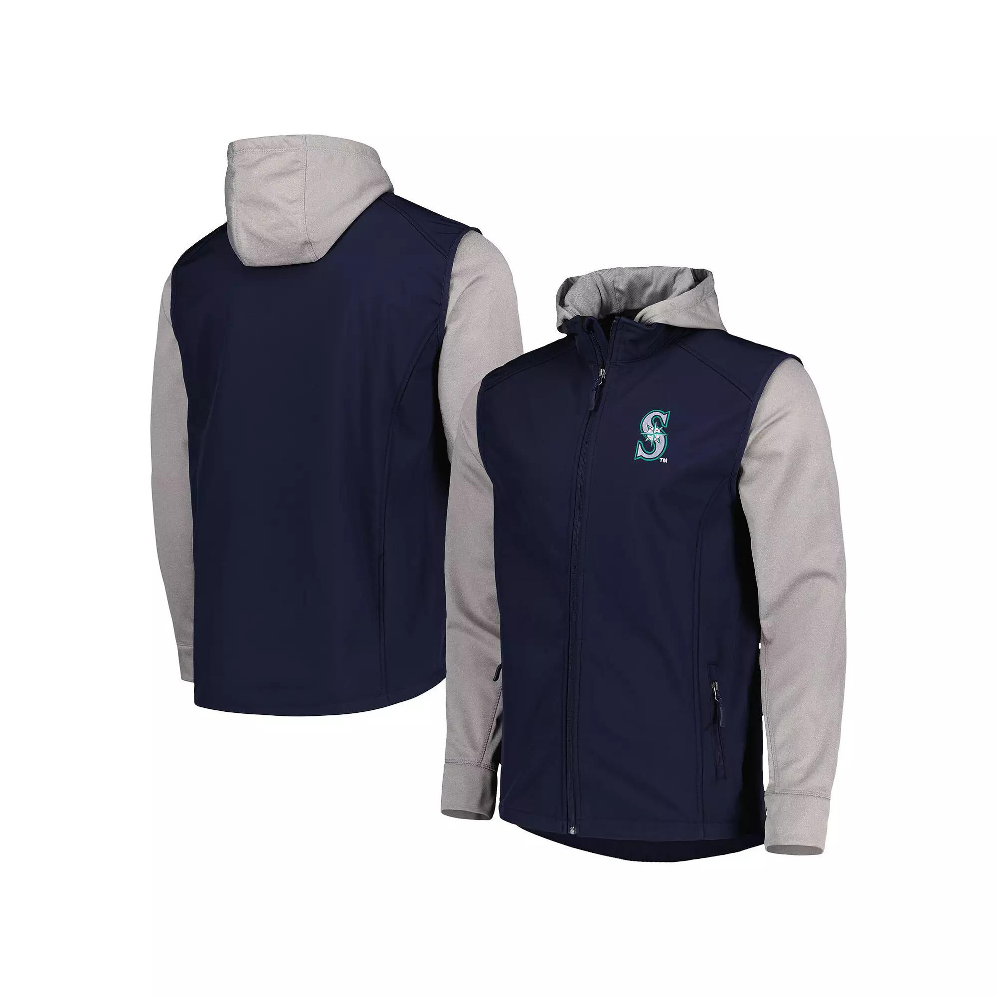 Men's Dunbrooke Navy/Heather Gray Seattle Mariners Alpha Full-Zip Jacket, Size: 2XL, Blue Product Image