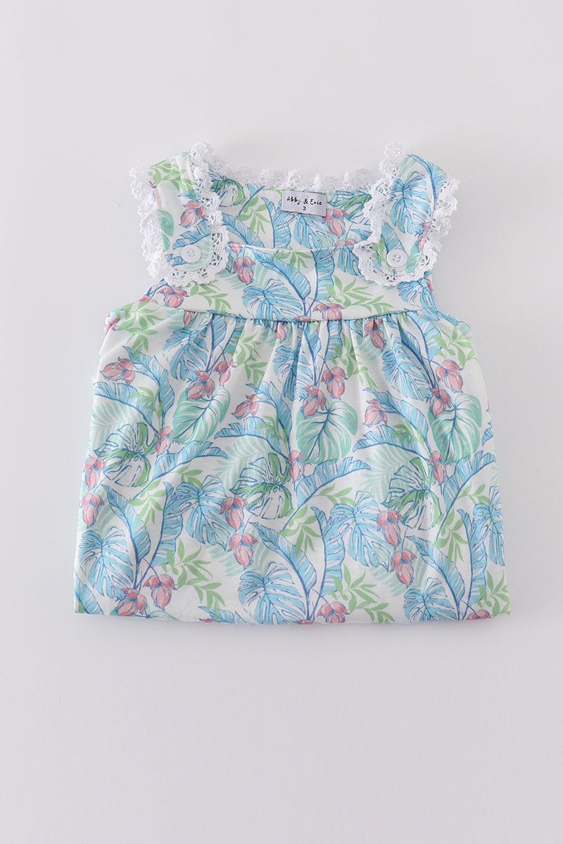 Tropical rainforest plant print dress Product Image