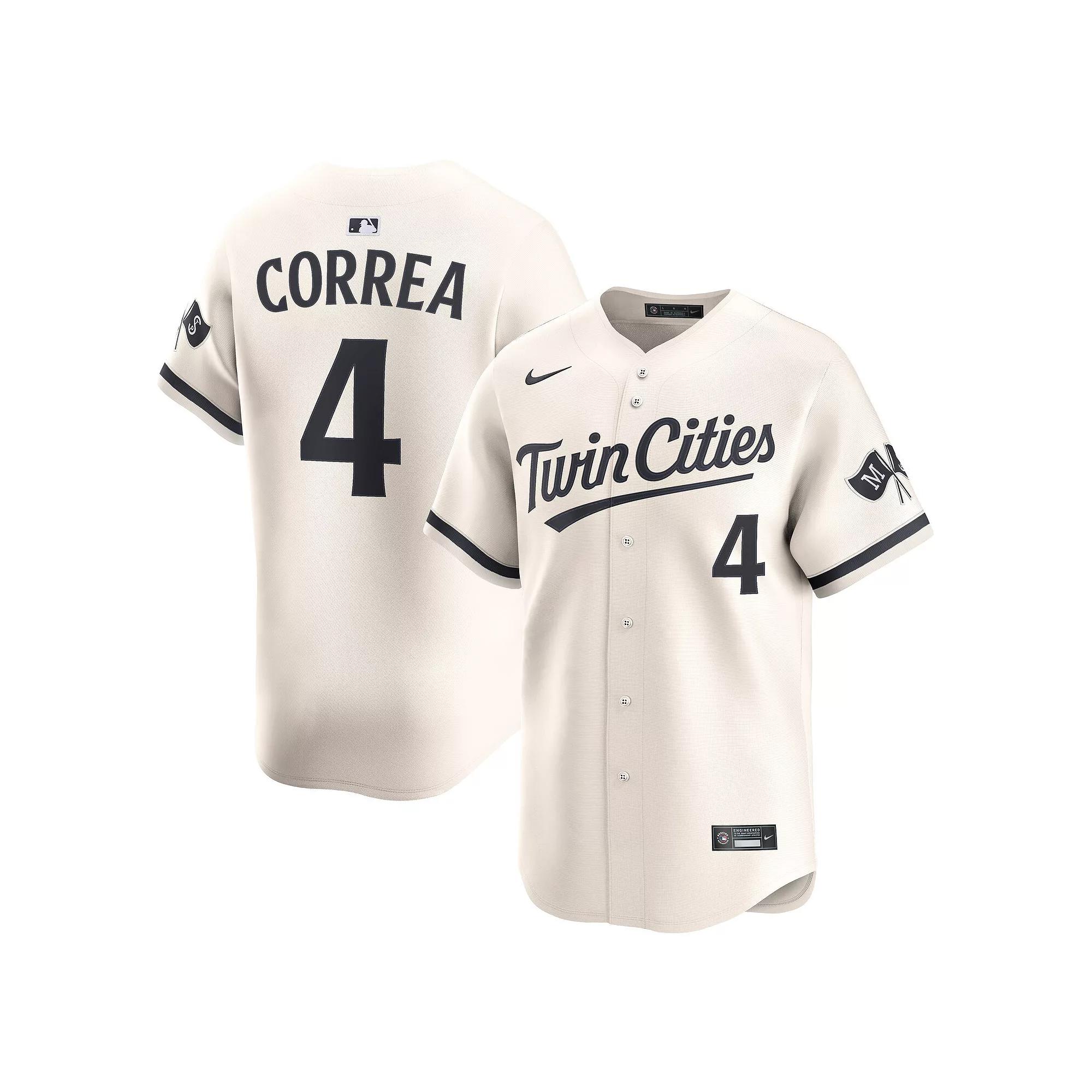 Men's Nike Carlos Correa Cream Minnesota Twins Alternate Limited Player Jersey, Size: Large, Beige Product Image