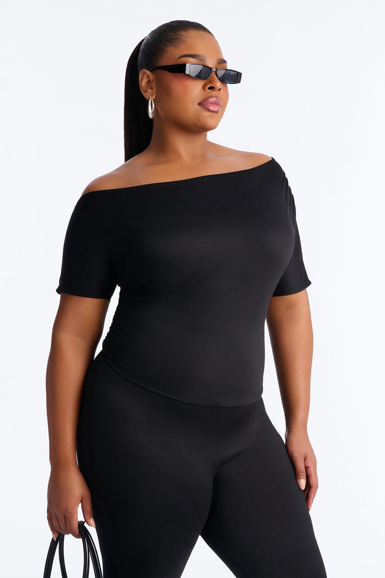 Auna One Shoulder Skinny Leg Jumpsuit - Black Female Product Image