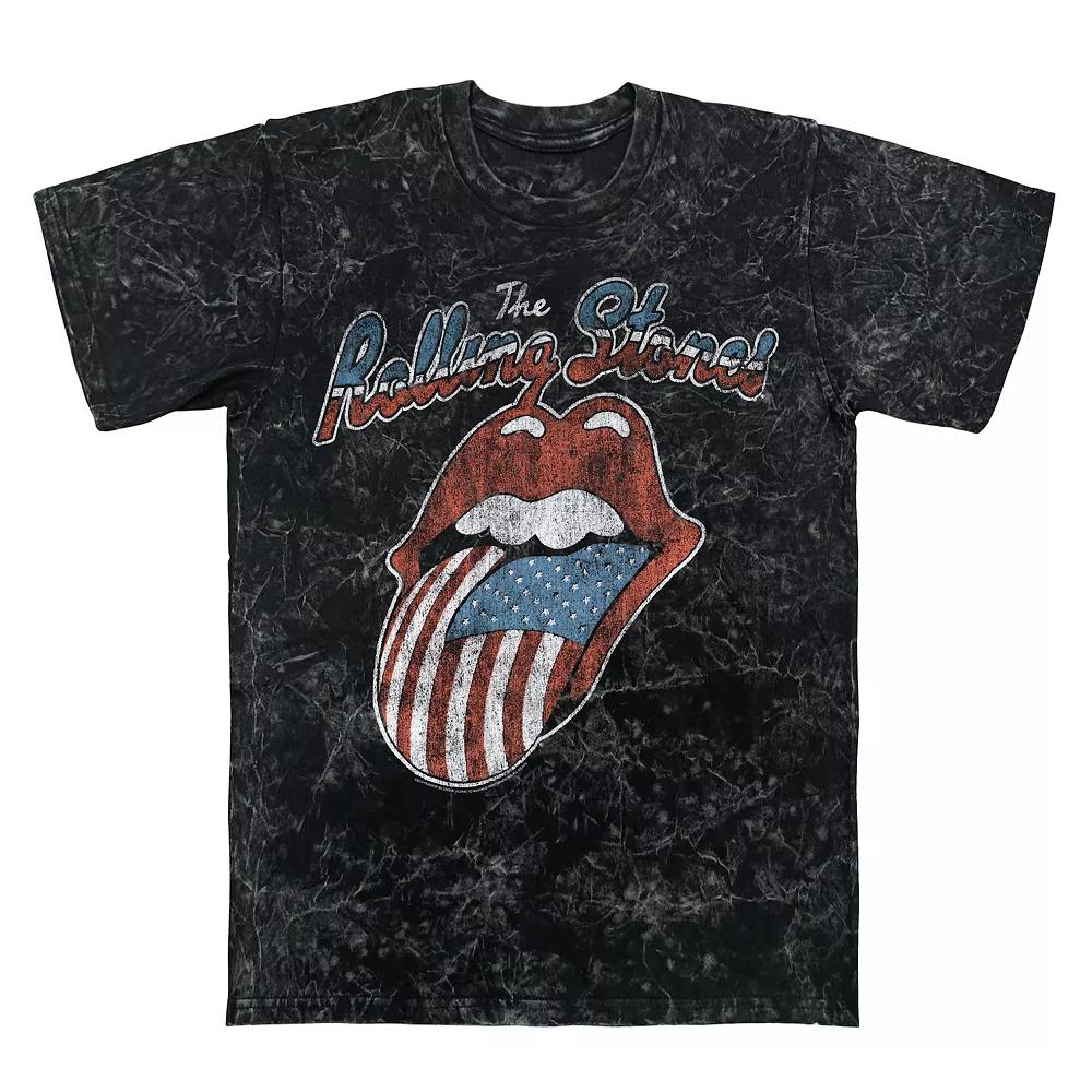 Men's Rolling Stones Tongue USA Vintage Mineral Wash Graphic Tee,  Product Image