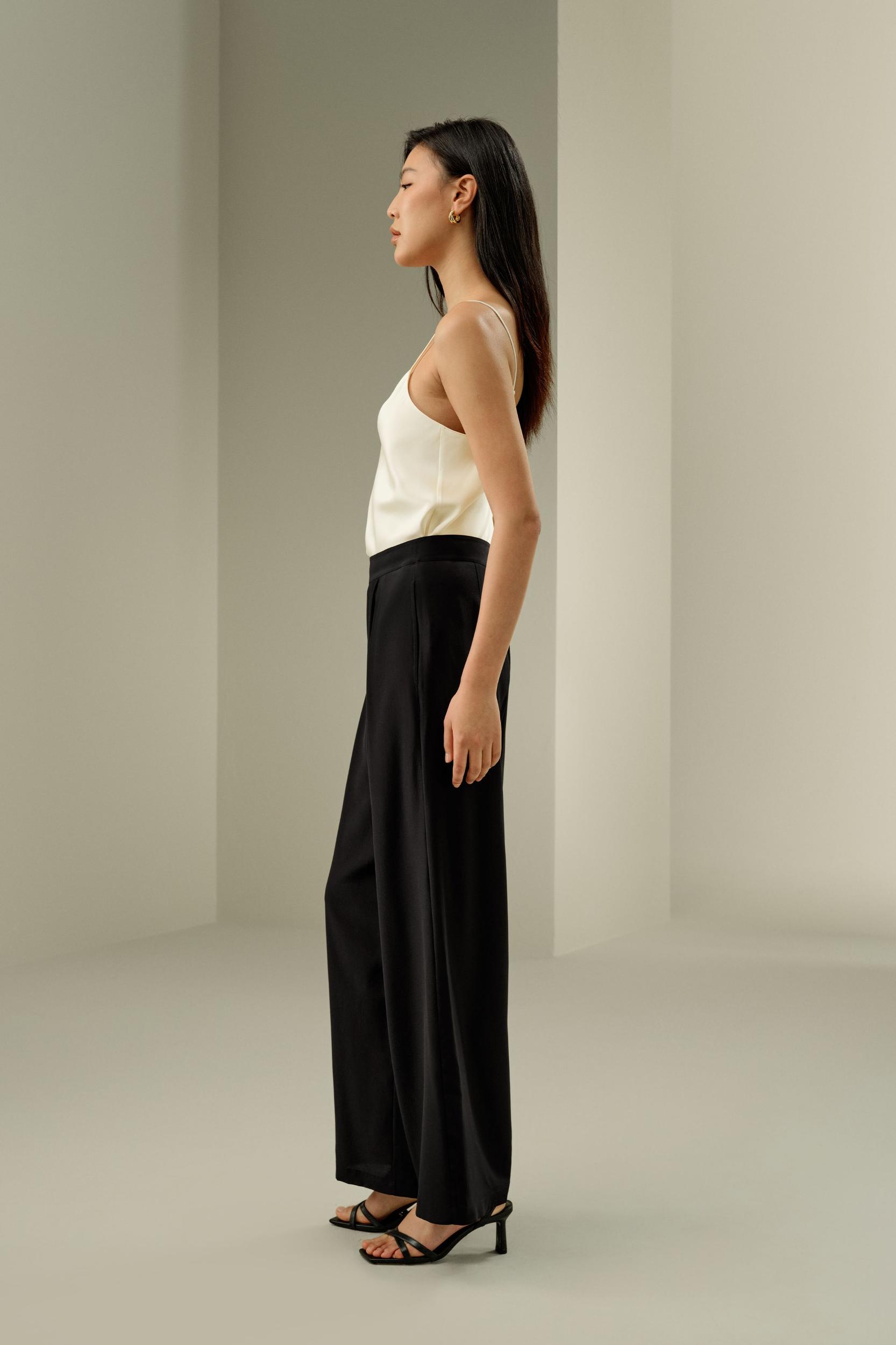 LILYSILK Womens Silk Slacks - Black Mulberry Silk - Wardrobe Must-Have Wide Leg Bottoms 10 Product Image