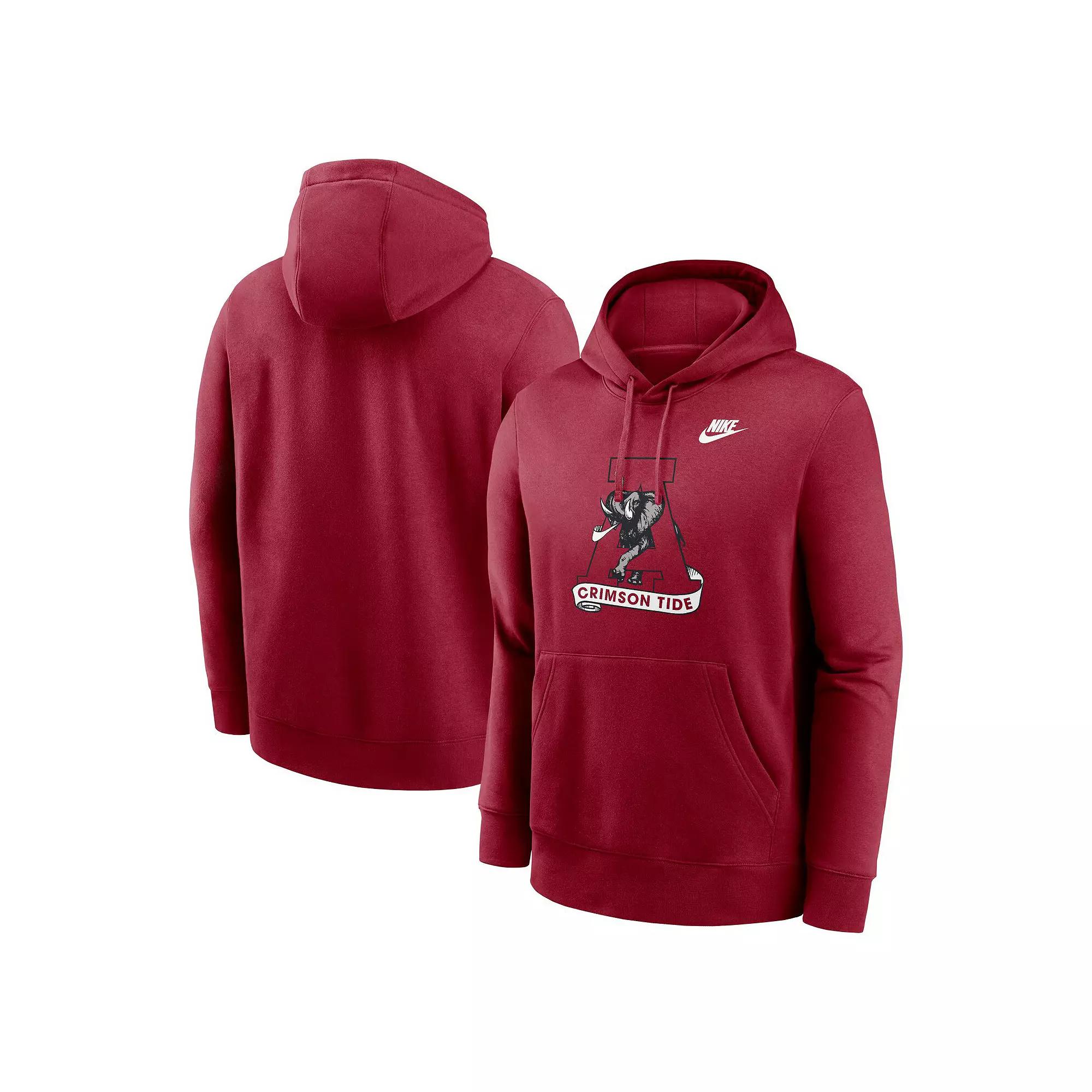 Men's Nike Crimson Alabama Crimson Tide Legacy Logo Club Fleece Pullover Hoodie,  Product Image