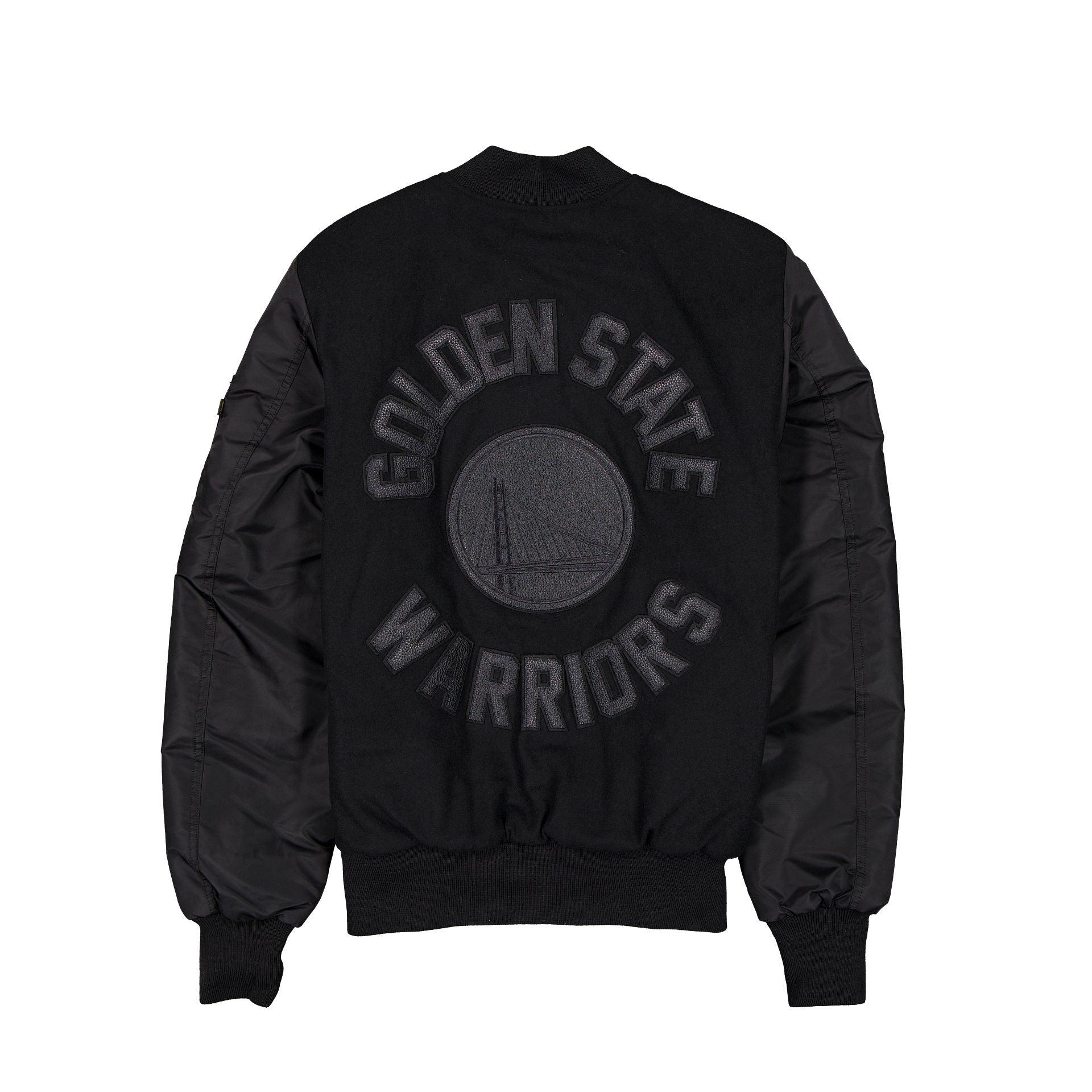 Alpha Industries x Golden State Warriors MA-1 Wool Varsity Jacket Black Male Product Image